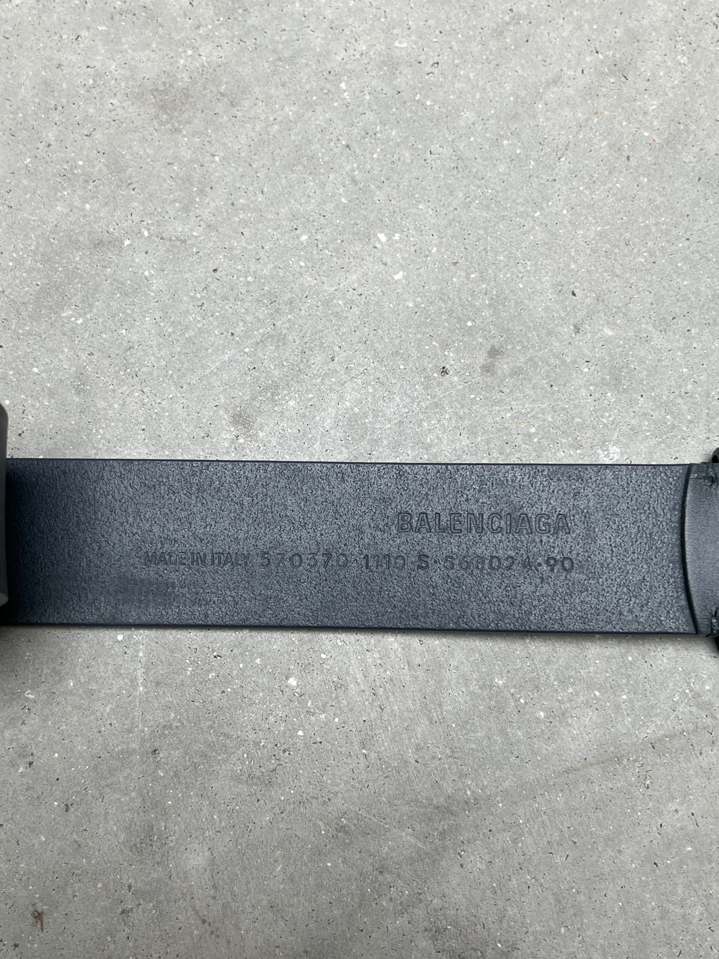 Balenciaga BB Leather Belt Silver Gray