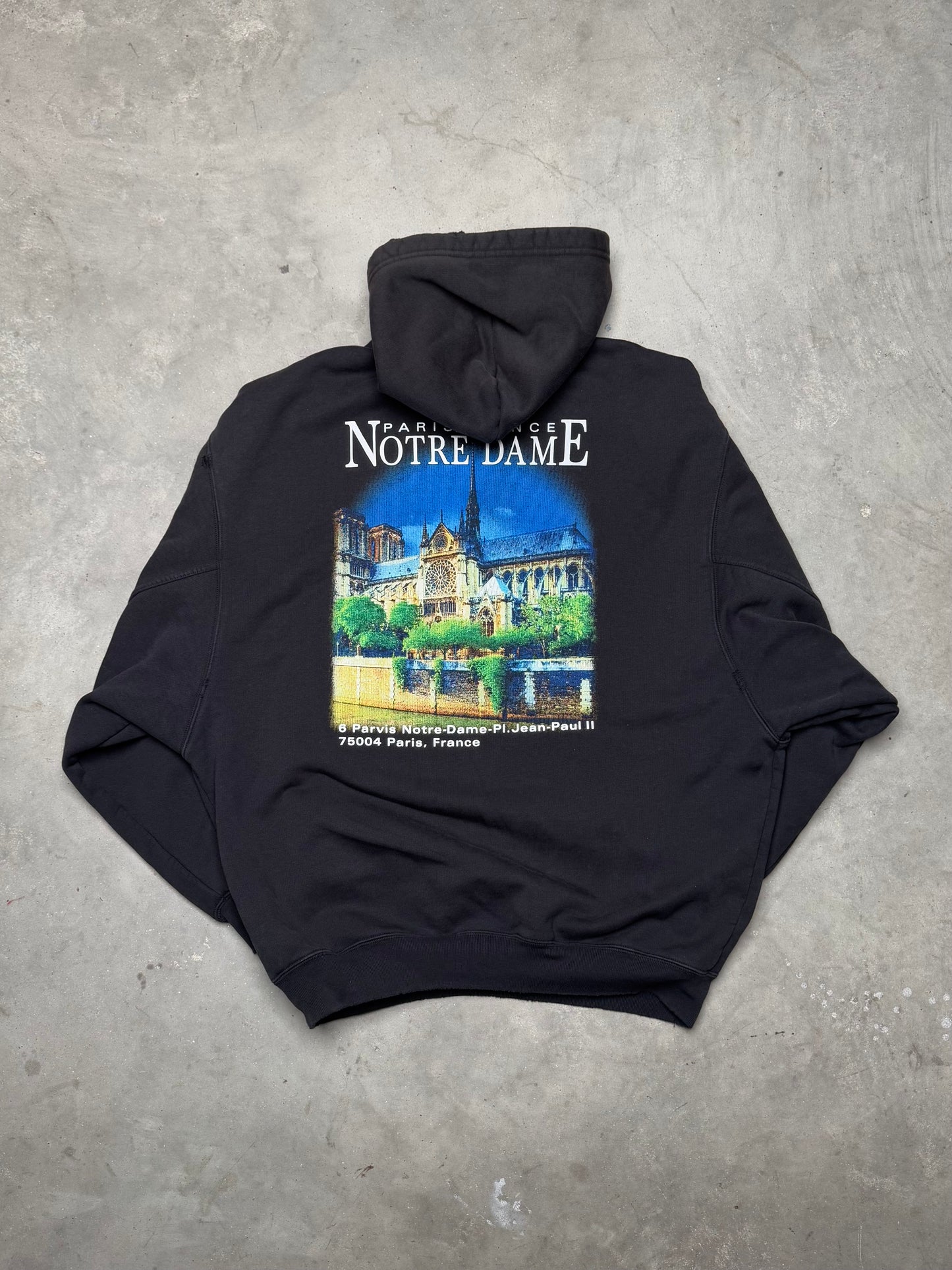 Balenciaga Sacré Coeur Notre Dame Oversized Distressed Hoodie