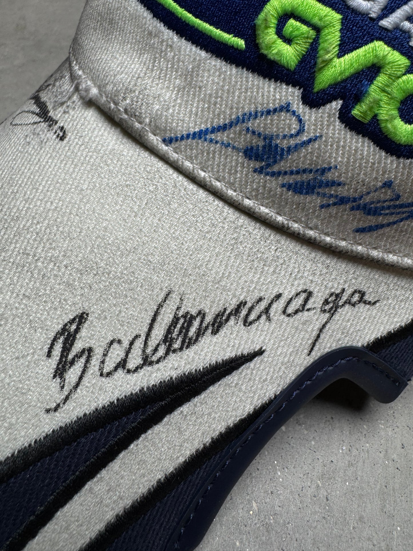 Balenciaga Autographed Racing Cap White Navy