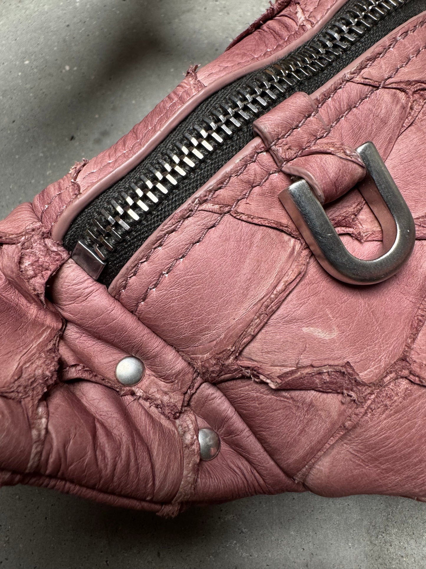 Rick Owens 1 OF 1 Pirarucu Fish Leather Waist Bag Dusty Pink