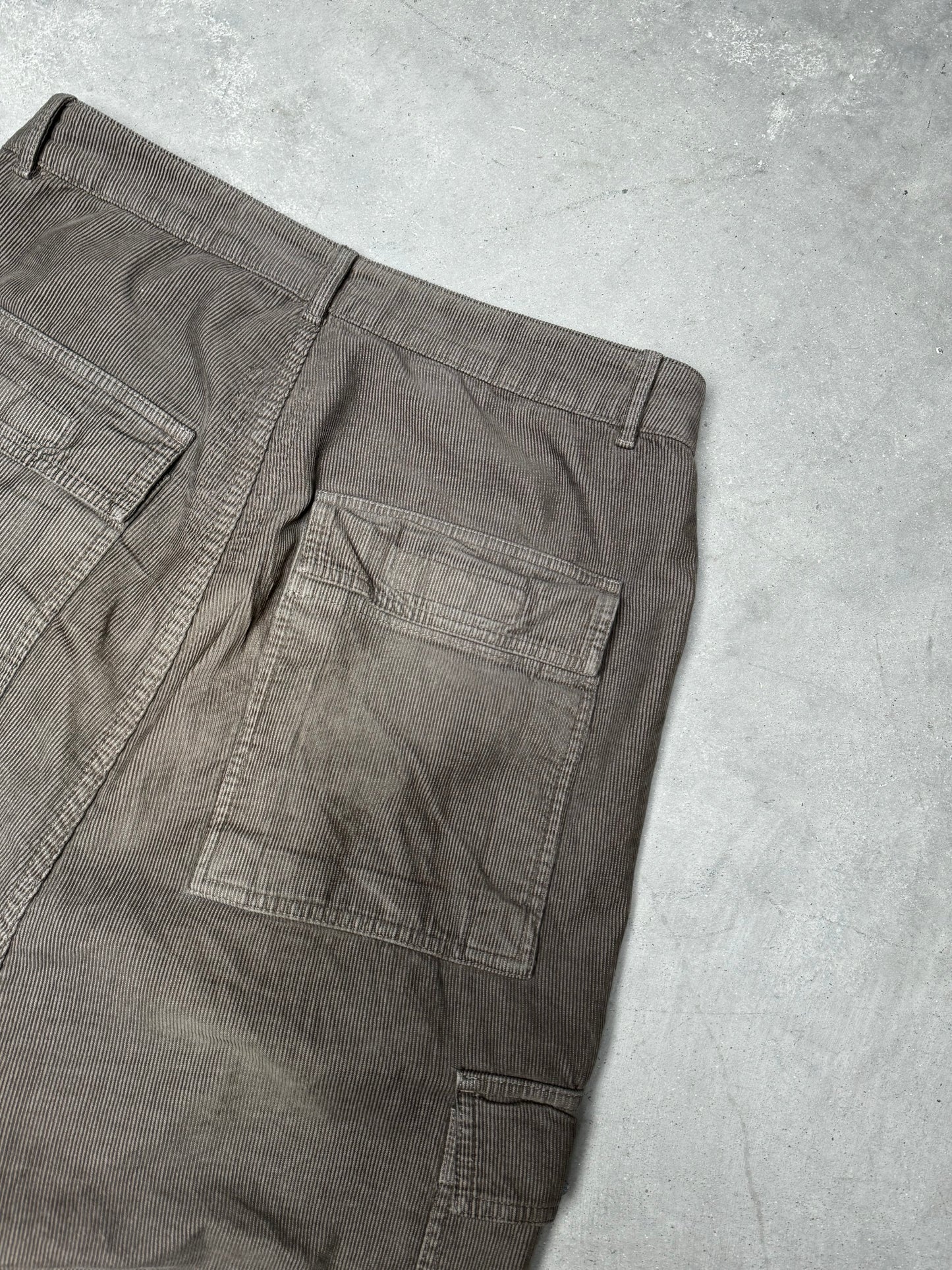 Rick Owens DRKSHDW FW23 LUXOR Corduroy Cargo Pants Dust