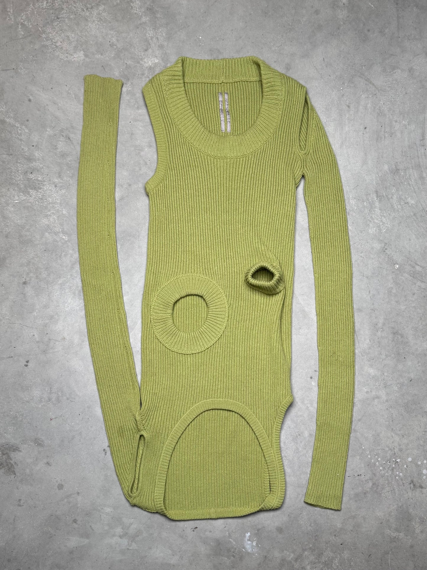 Rick Owens SAMPLE FW23 LUXOR Banana Knit Acid Green
