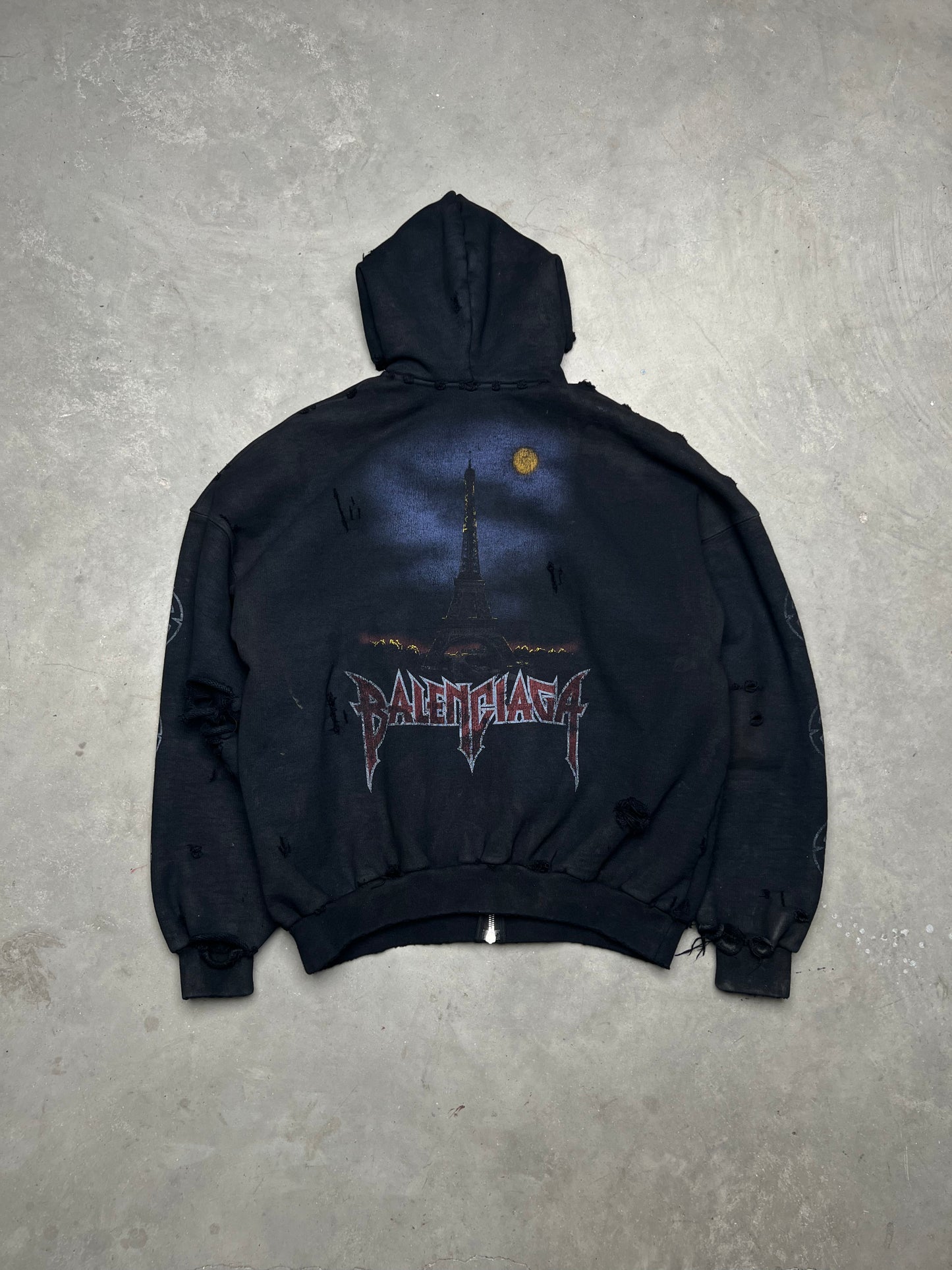 Balenciaga Paris Moon Outerwear Zip Up Hoodie