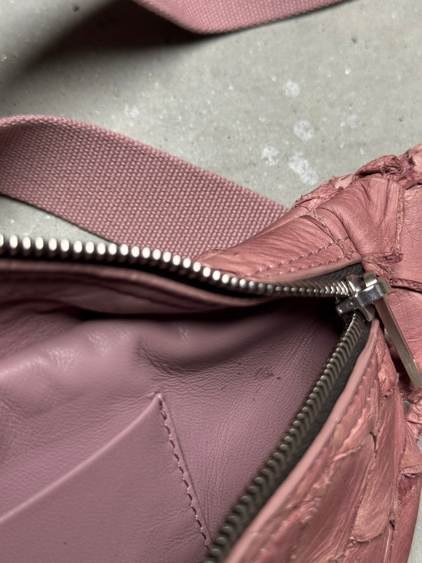 Rick Owens 1 OF 1 Pirarucu Fish Leather Waist Bag Dusty Pink