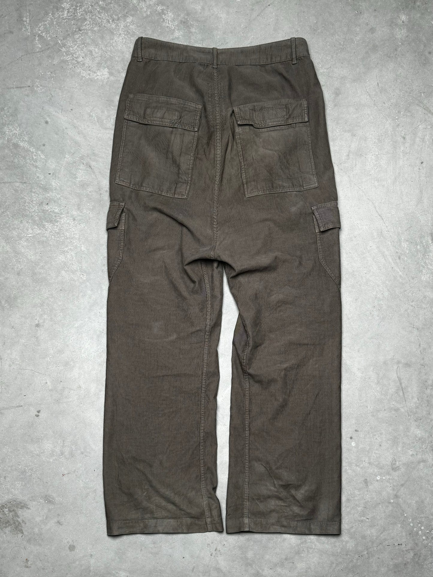 Rick Owens DRKSHDW FW23 LUXOR Corduroy Cargo Pants Dust