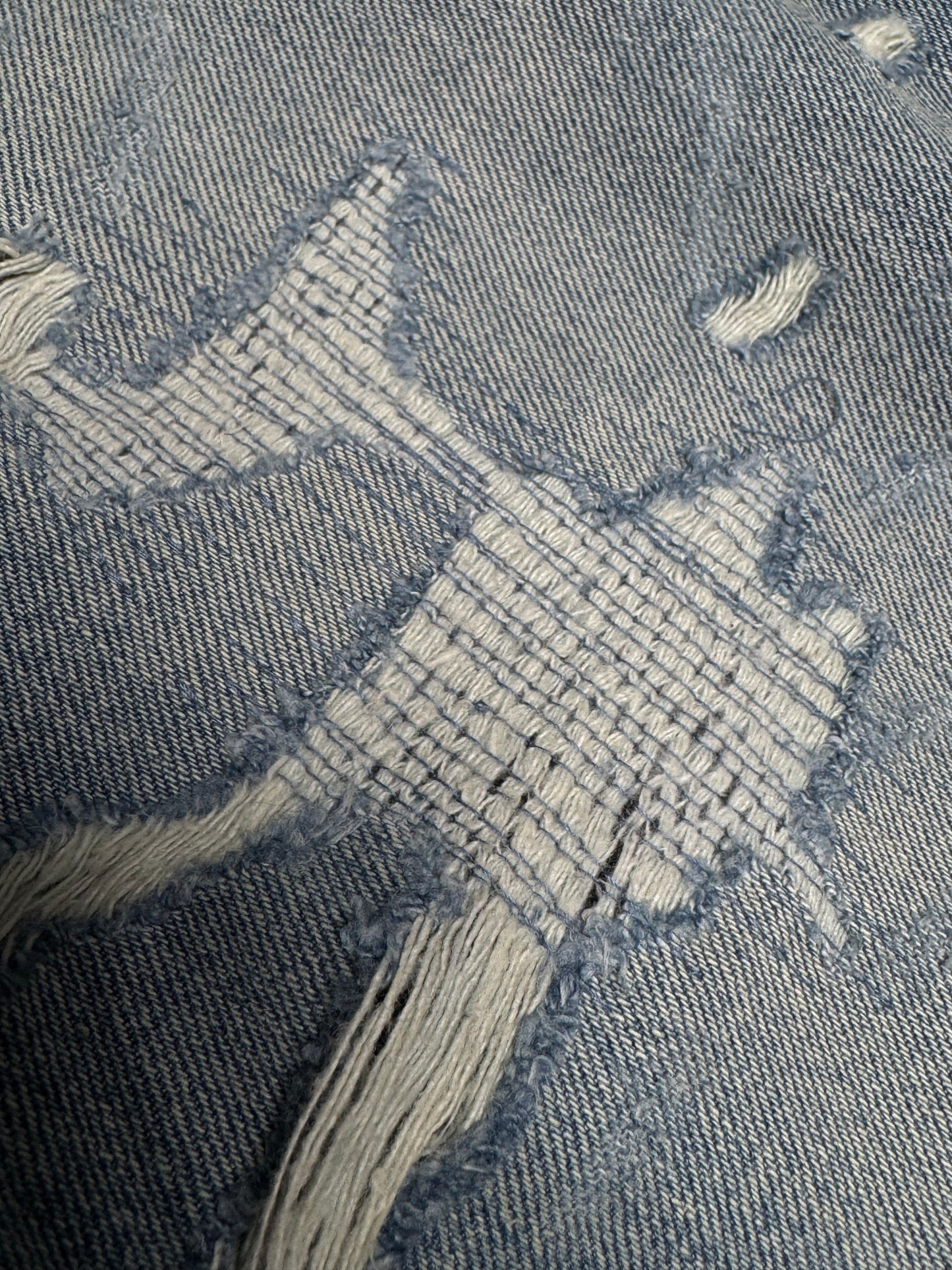 Balenciaga Fall 21 Destroyed Distressed Layered Japanese Denim Jeans