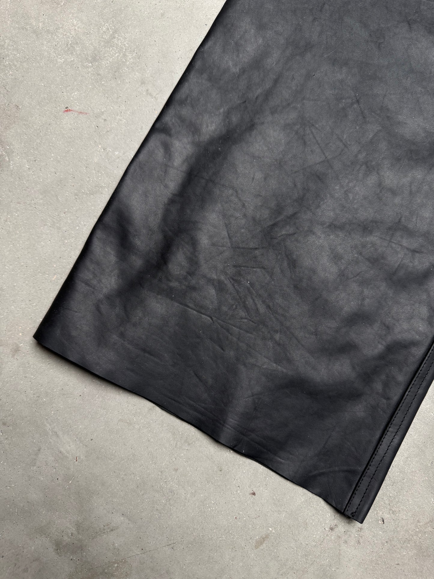 Rick Owens 1 OF 1 SAMPLE SS24 LIDO Stefan Leather Cargo Pants Black