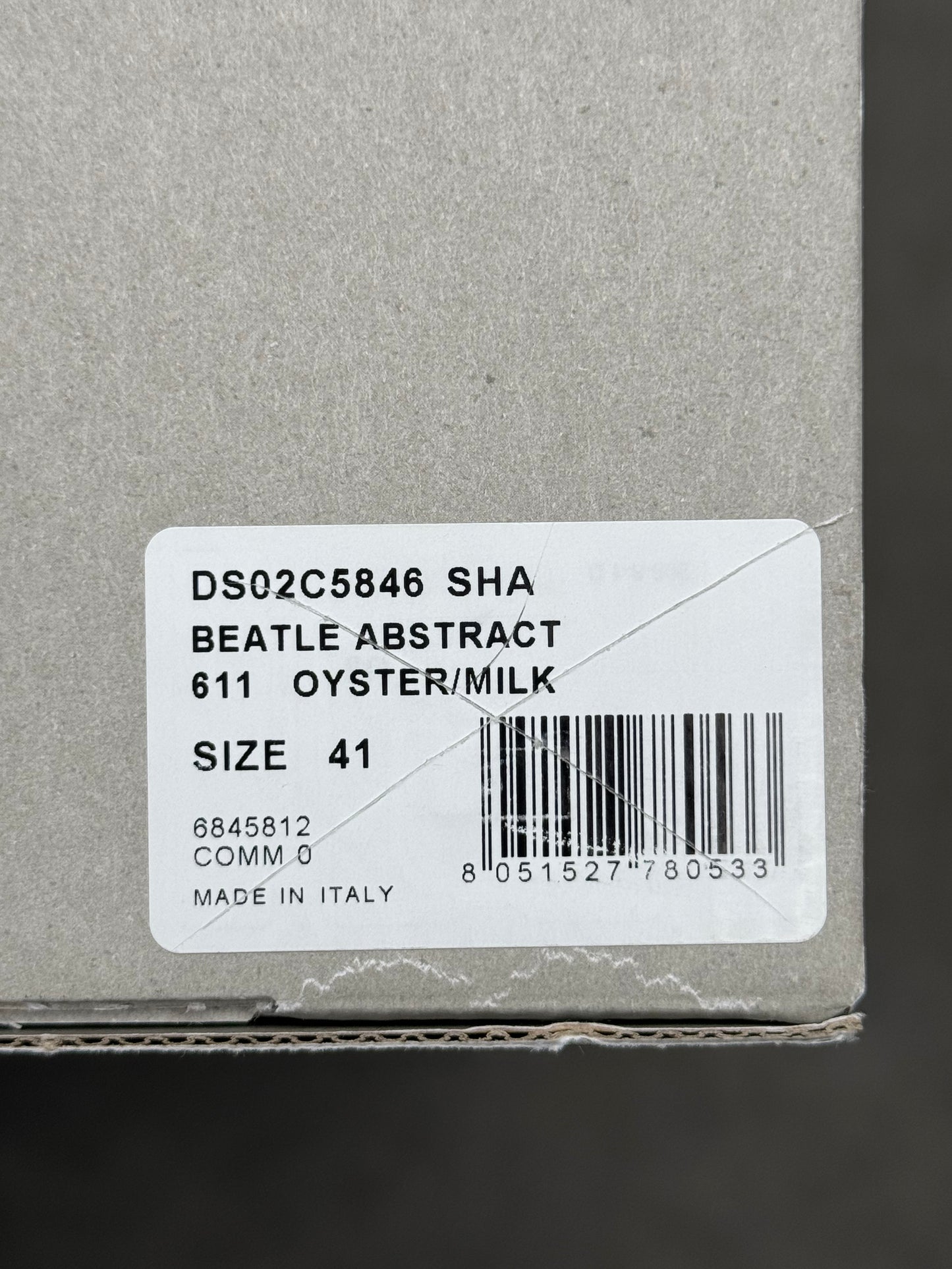 Rick Owens SAMPLE DRKSHDW Beatle Abstract Suede Oyster Milk Boots