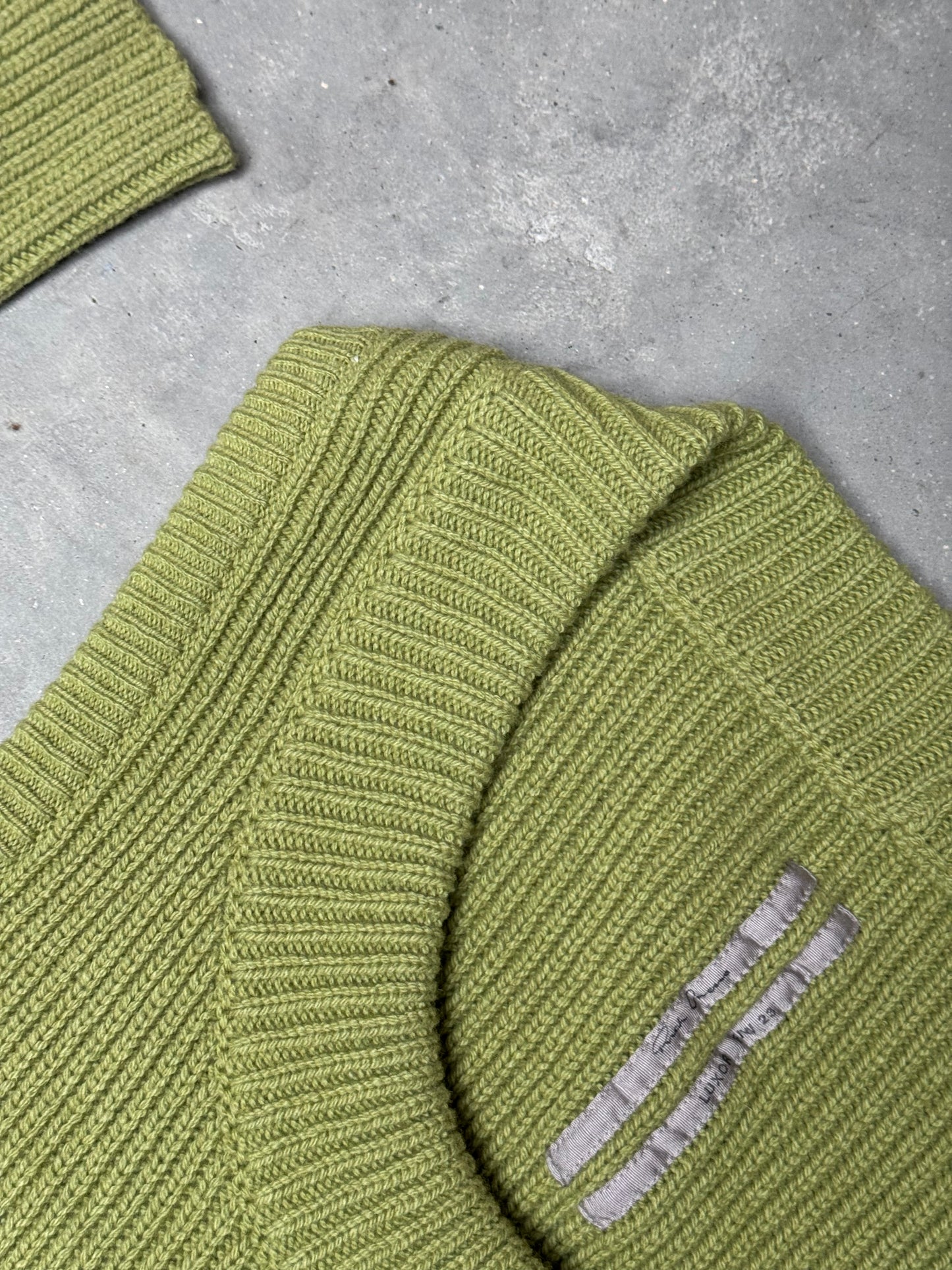 Rick Owens SAMPLE FW23 LUXOR Banana Knit Acid Green