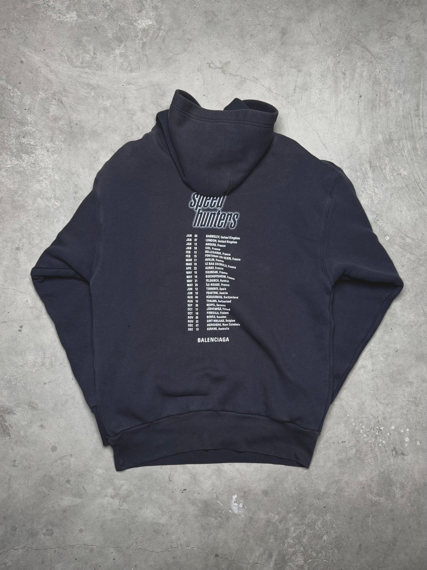 Balenciaga Winter 18 Speed Hunters Double Layered Oversized Hoodie
