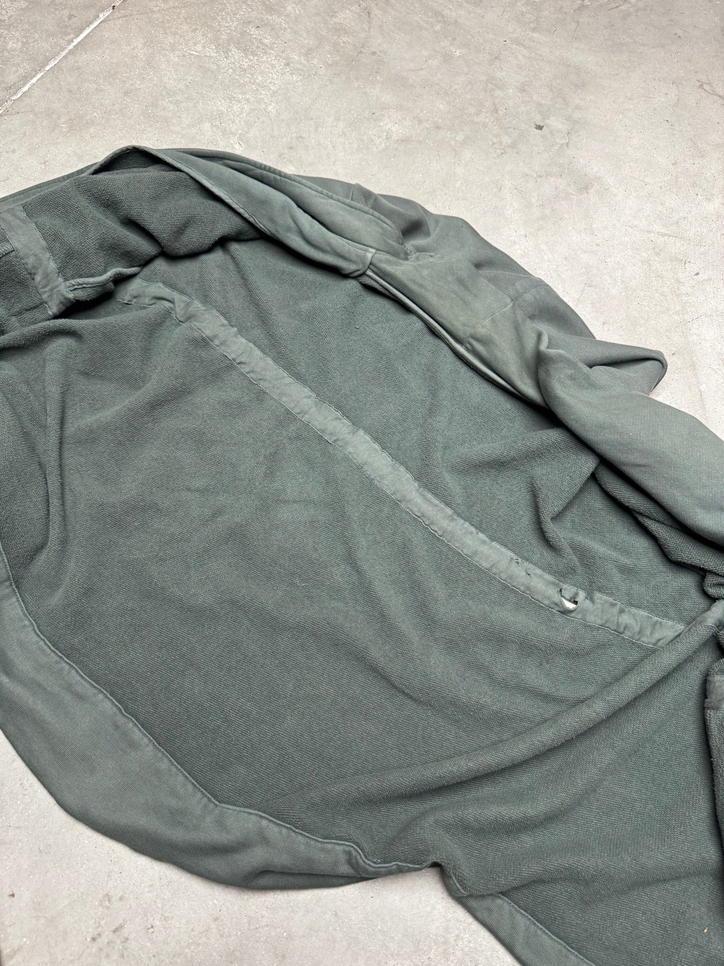 Rick Owens DRKSHDW Asymmetric Zip Up Hoodie Green