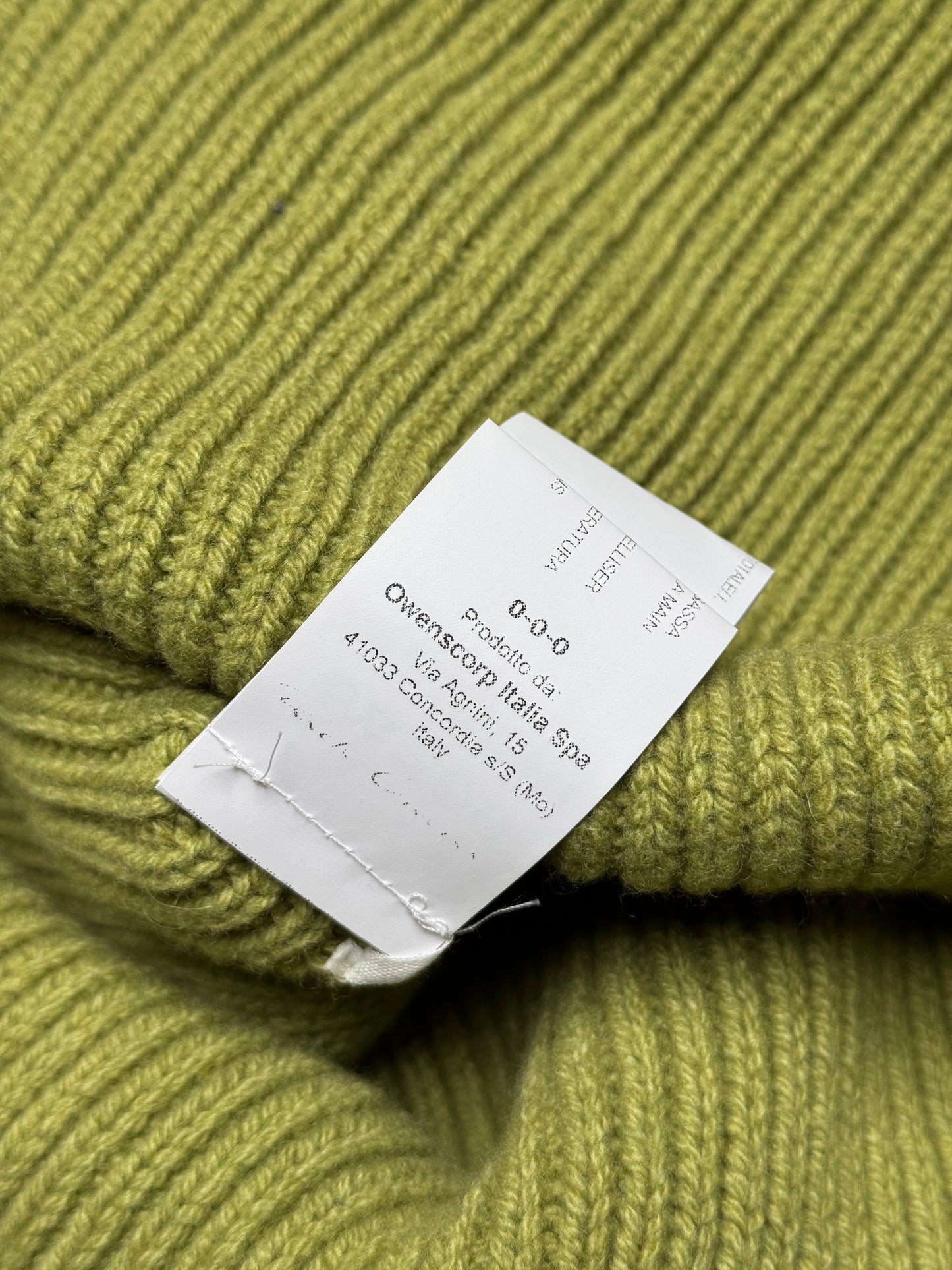 Rick Owens SAMPLE FW23 LUXOR Banana Knit Acid Green