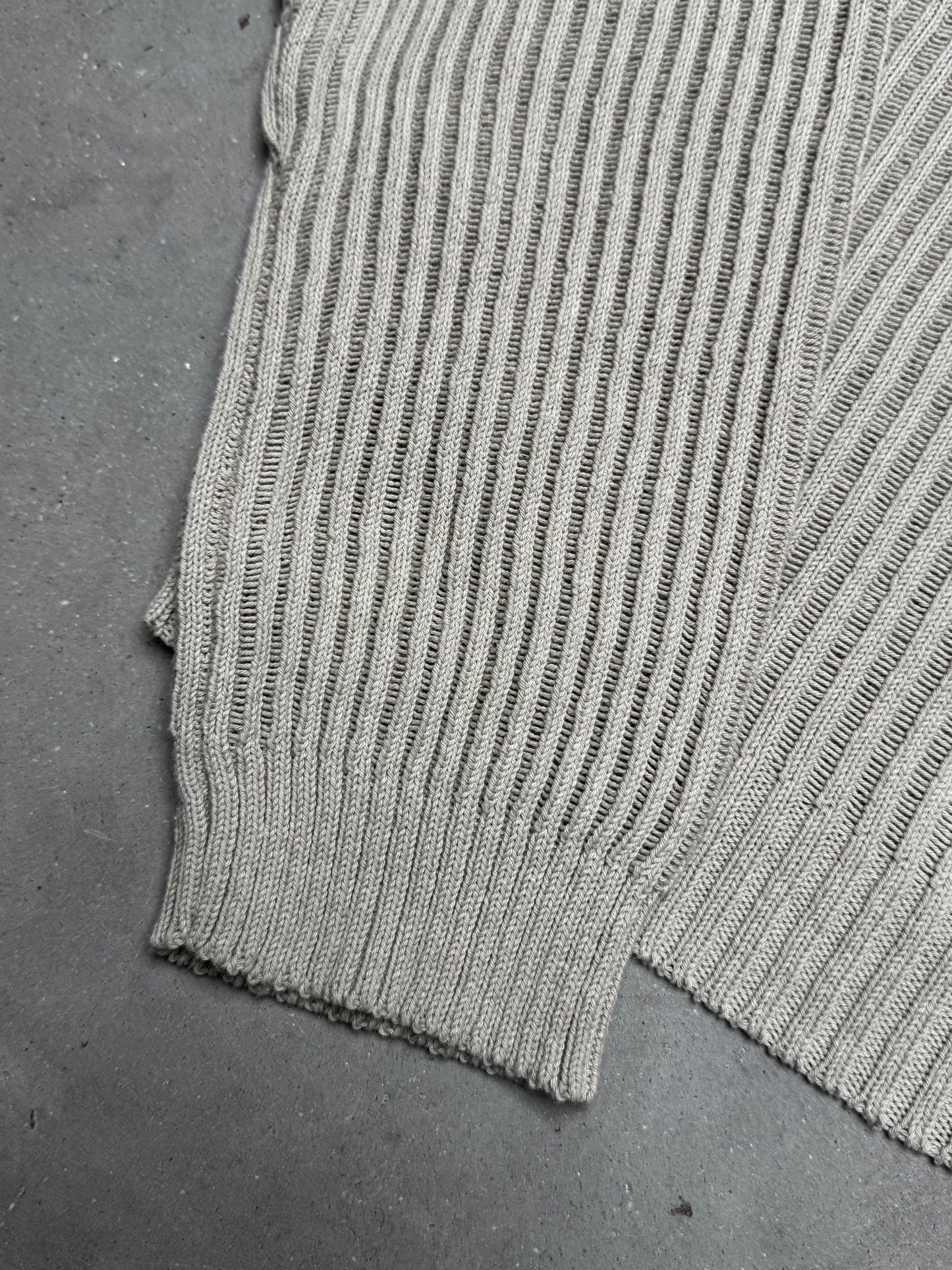 Rick Owens SS23 EDFU Ribbed Knit Cotton Sweater Peal