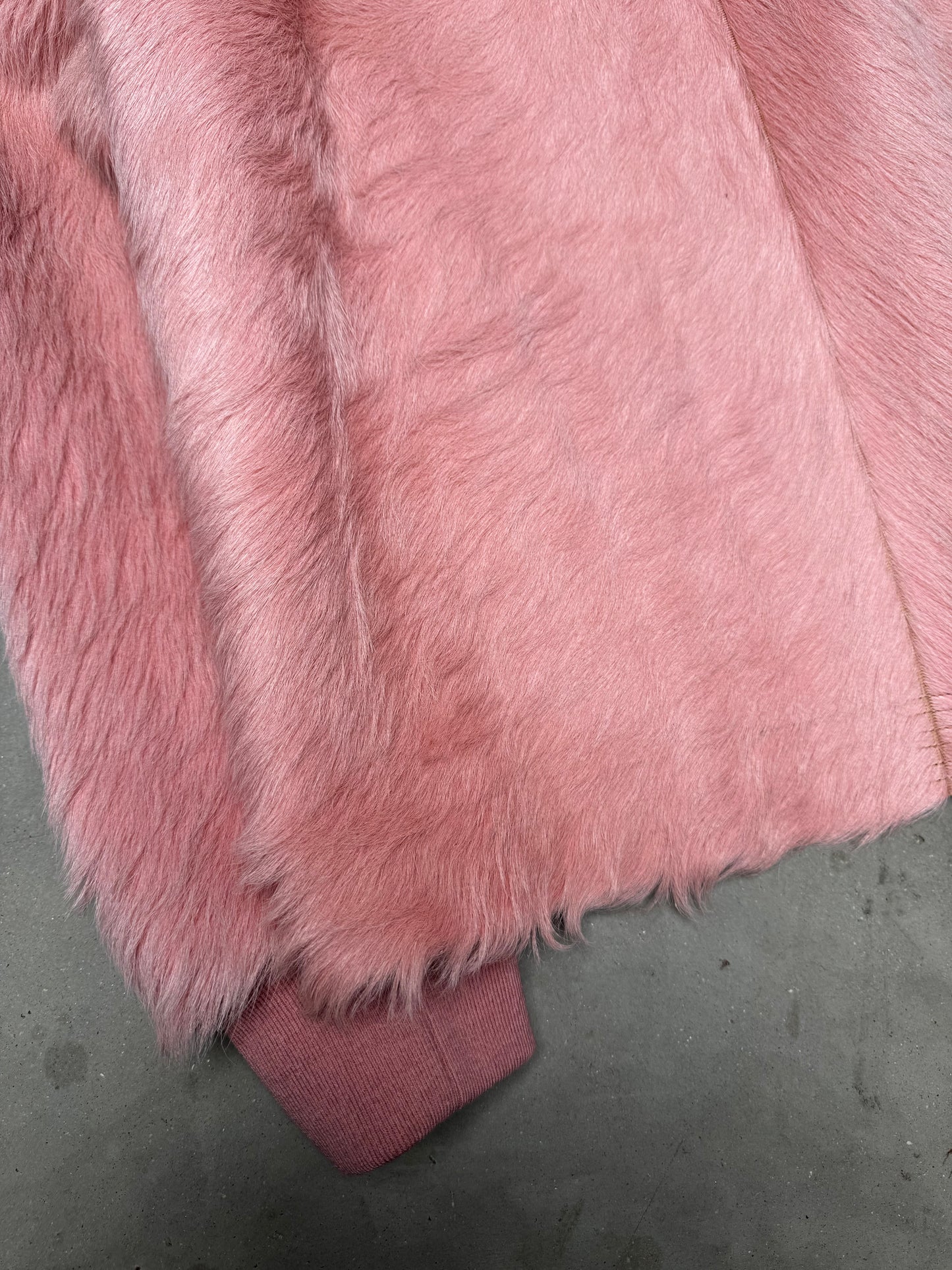 Rick Owens FW22 STROBE Pony Hair Gimp Jacket Dirty Pink