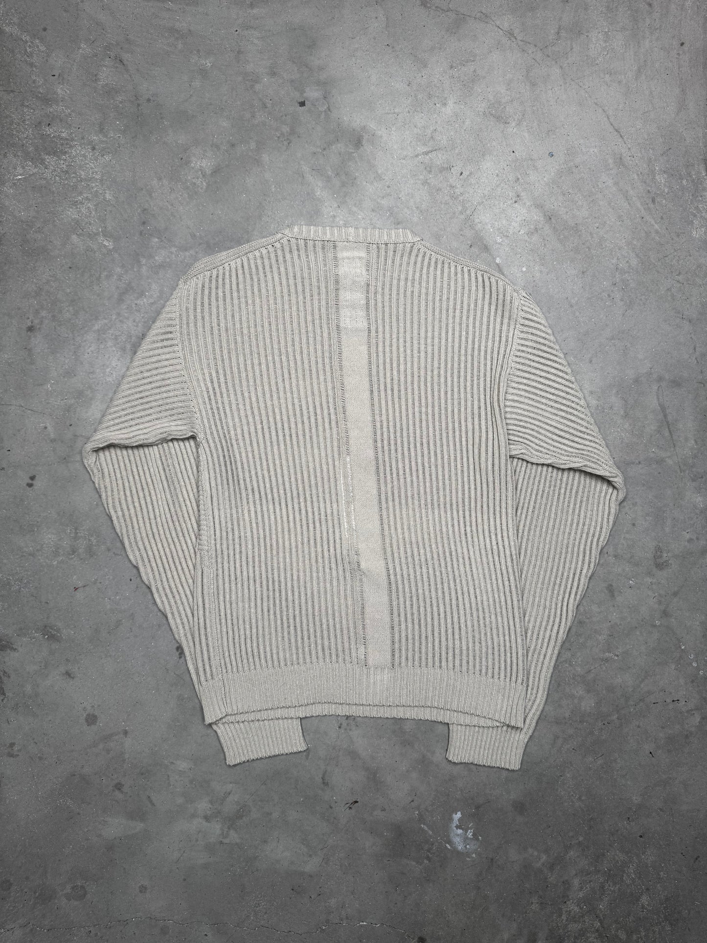 Rick Owens SS23 EDFU Ribbed Knit Cotton Sweater Peal