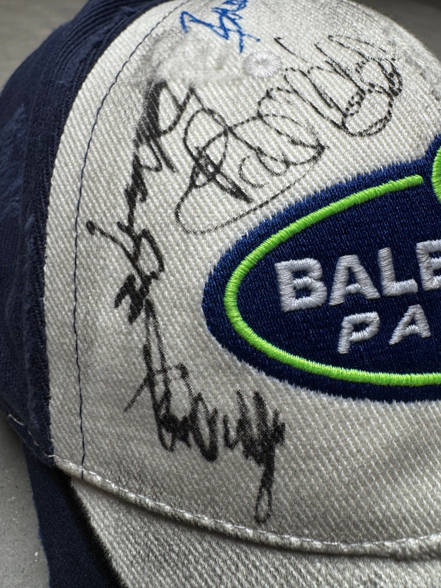 Balenciaga Autographed Racing Cap White Navy