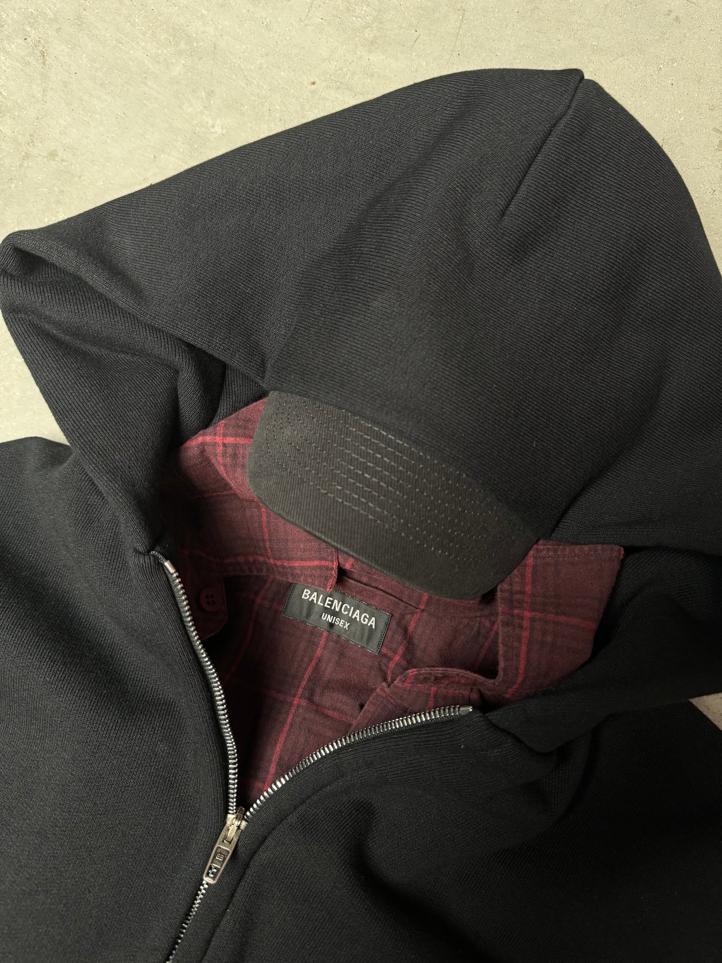 Balenciaga Unity Sports Layered Zip Up Hoodie Black