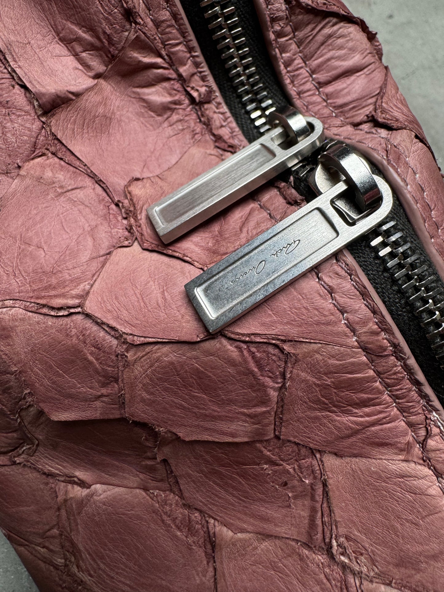 Rick Owens 1 OF 1 Pirarucu Fish Leather Waist Bag Dusty Pink