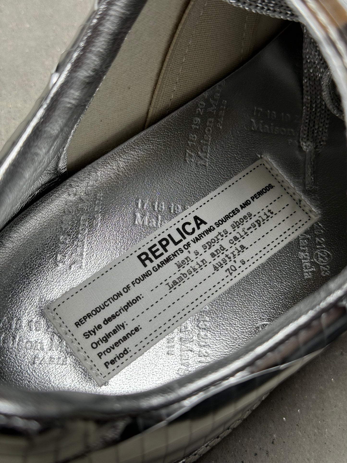 Maison Margiela Replica Sneakers Mirror Silver