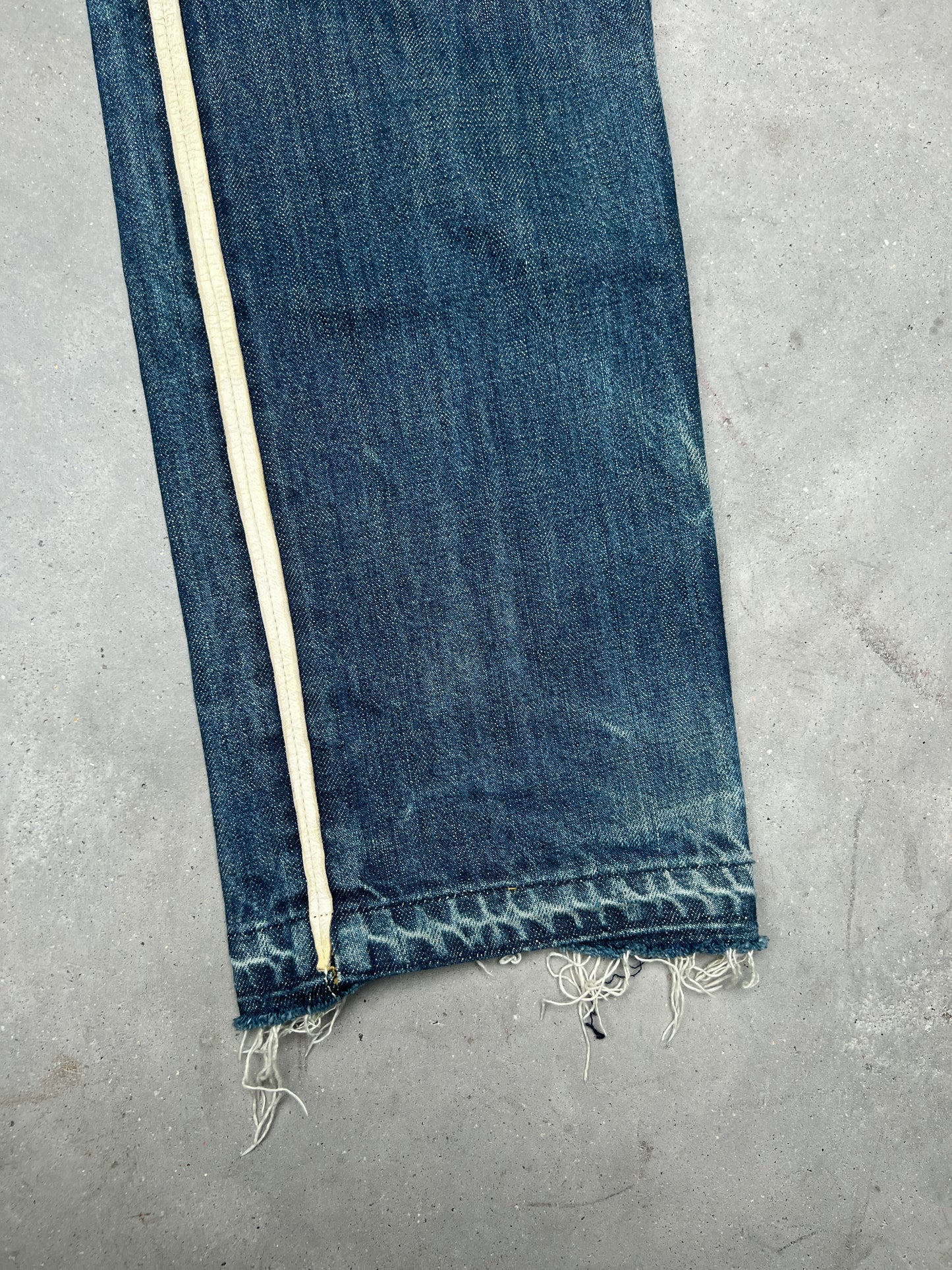 Undercover x Fragment AW02 Leather Side Stripe Denim Jeans