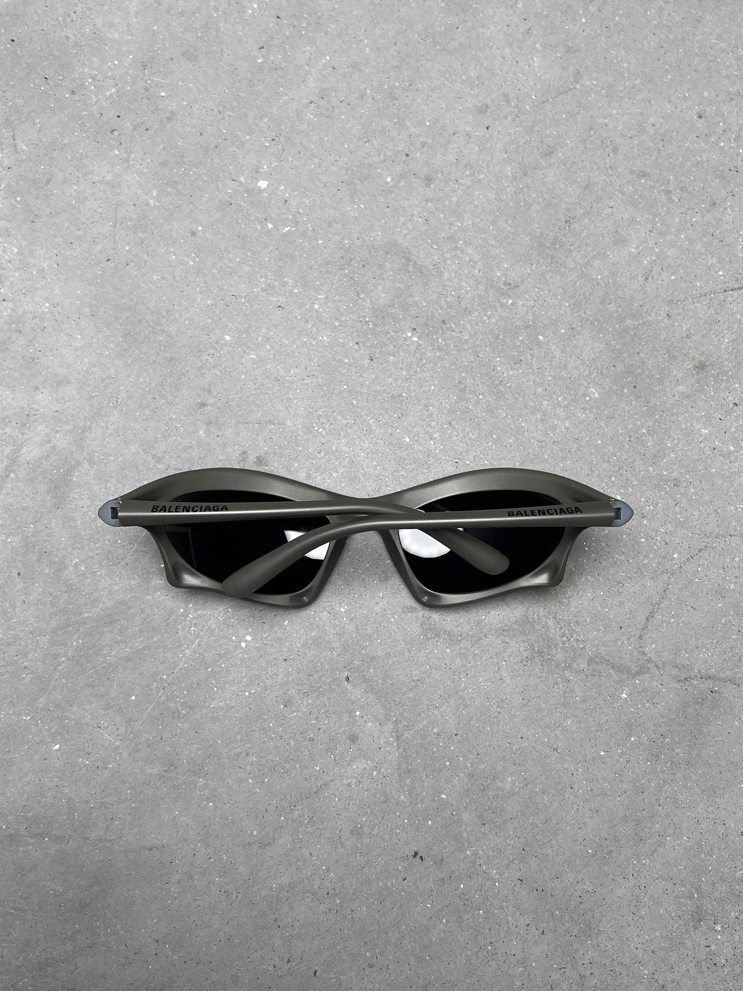 Balenciaga Bat Rectangle Sunglasses Silver