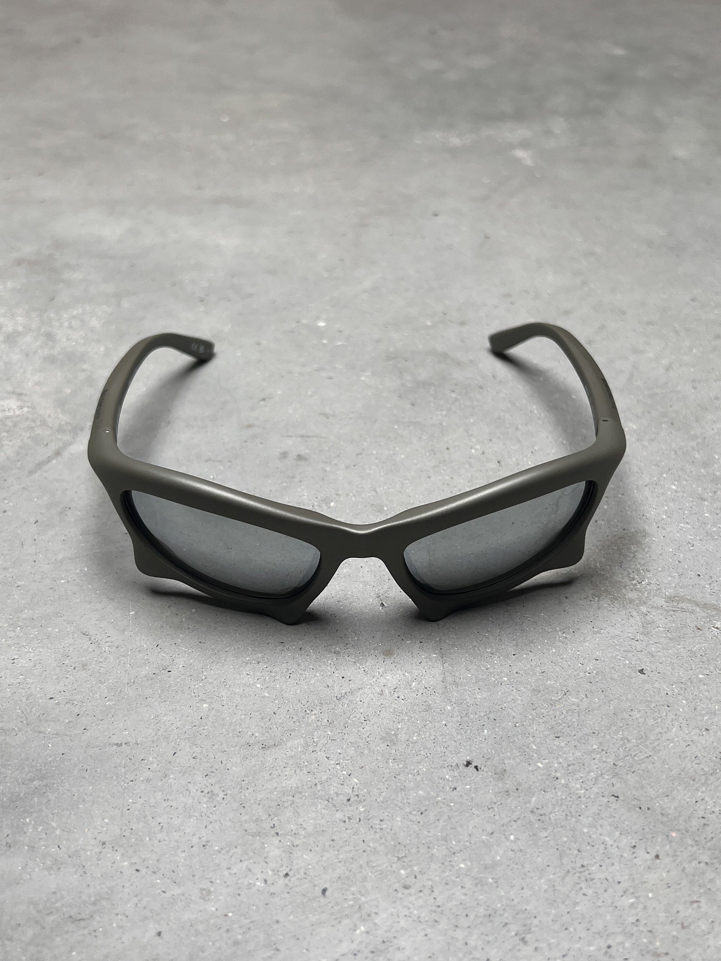 Balenciaga Bat Rectangle Sunglasses Silver