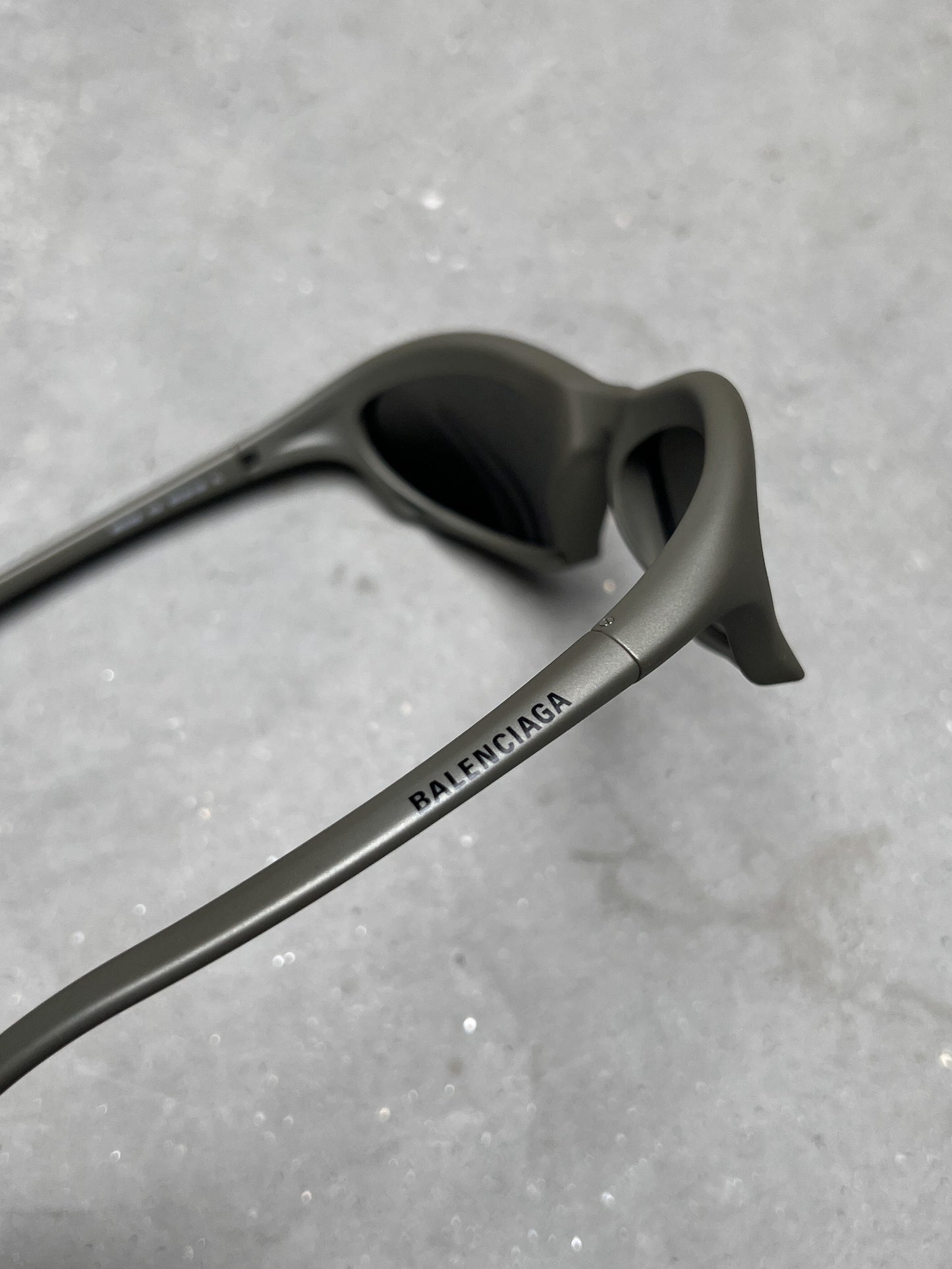 Balenciaga Bat Rectangle Sunglasses Silver