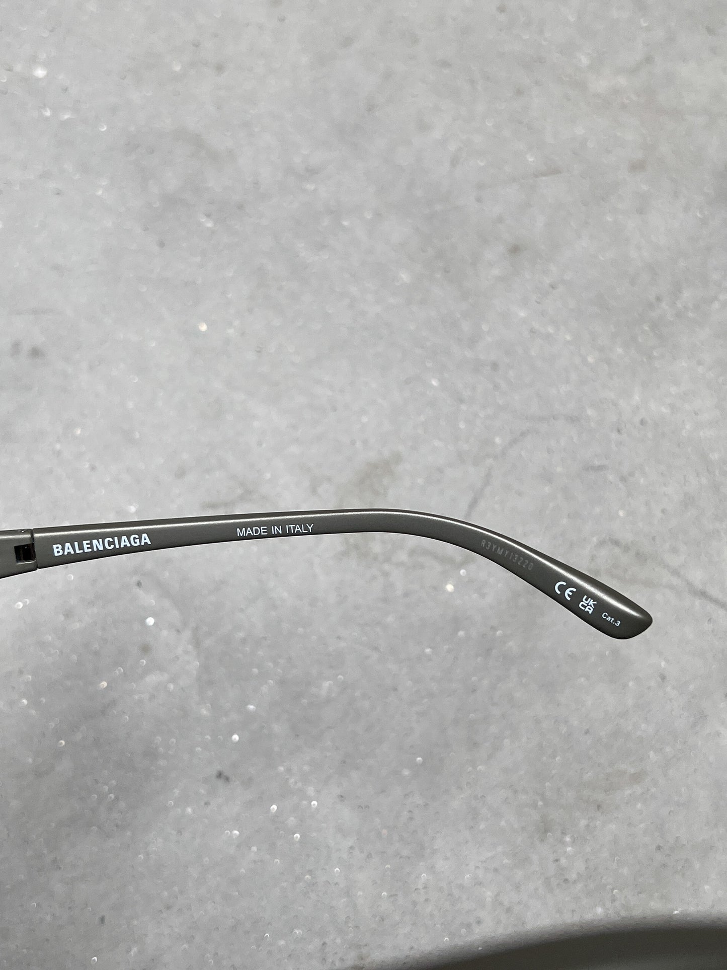 Balenciaga Bat Rectangle Sunglasses Silver