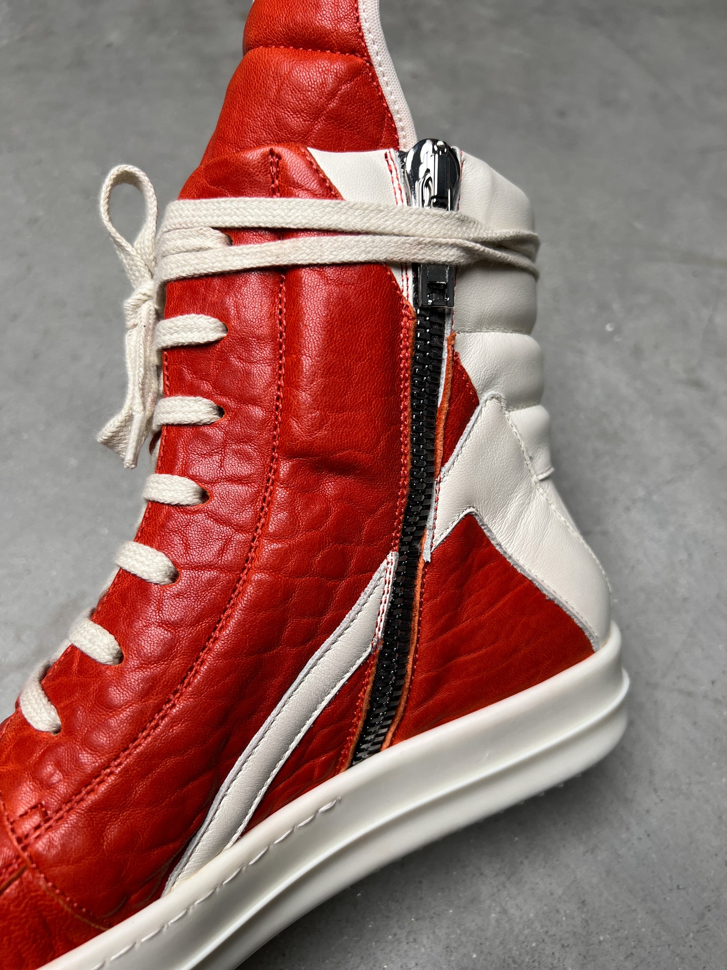 Rick Owens FW22 STROBE Geobasket Lamb Leather Orange