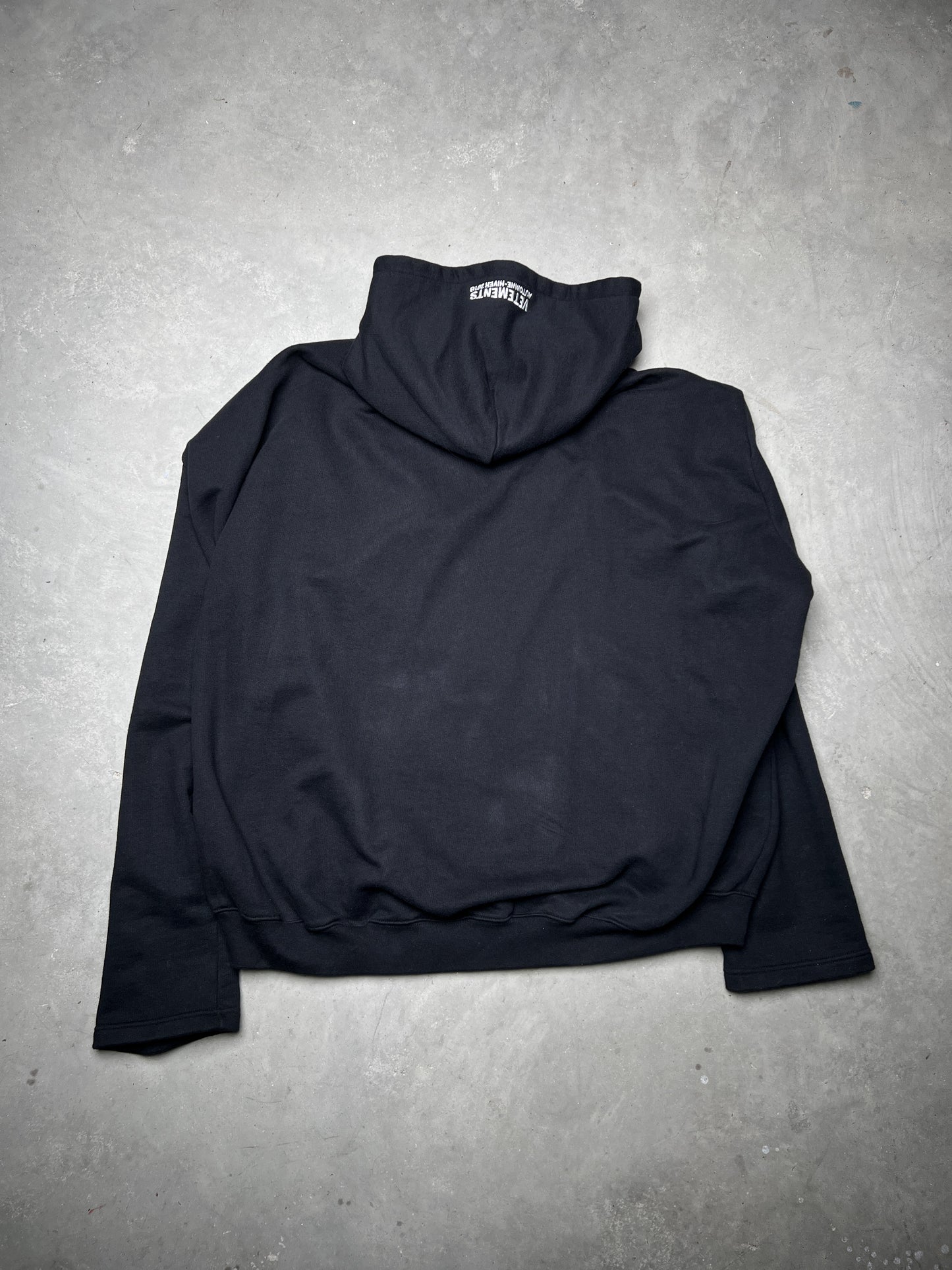 VETEMENTS FW18 May The Bridges I Burn Light The Way / Antwerpen Zip Up Hoodie