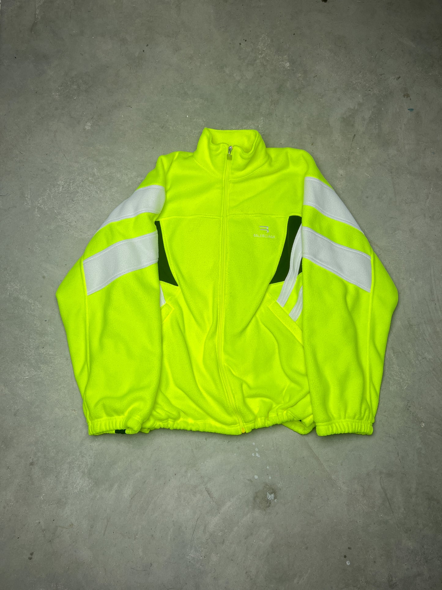 Balenciaga Sporty B Cosy Fleece Tracksuit Jacket Fluo Yellow