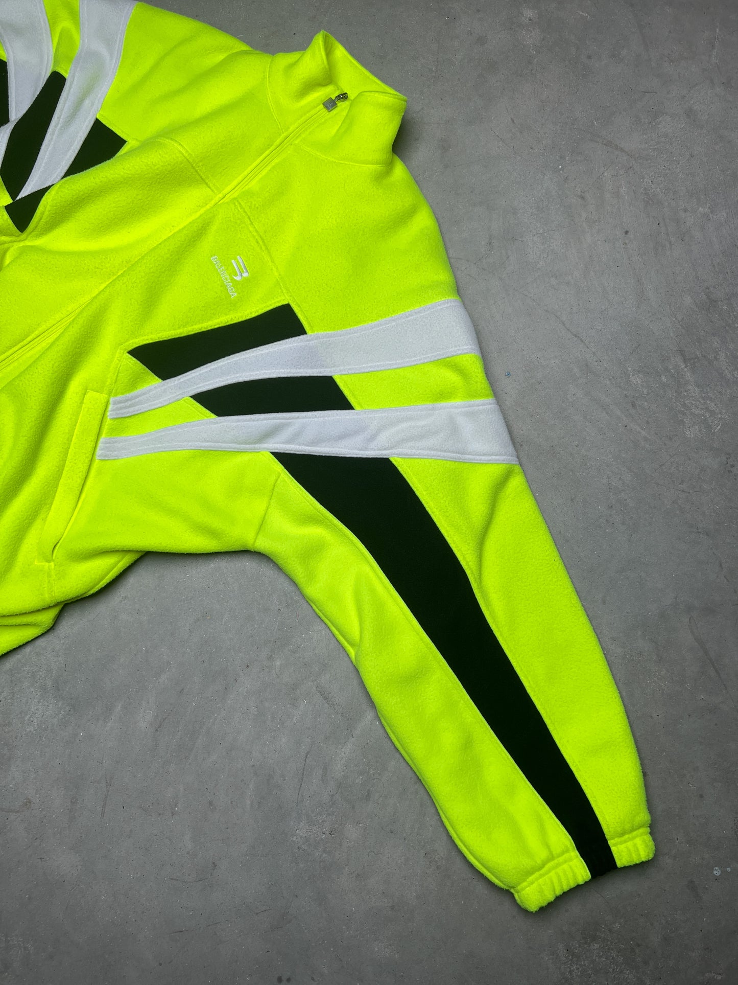 Balenciaga Sporty B Cosy Fleece Tracksuit Jacket Fluo Yellow
