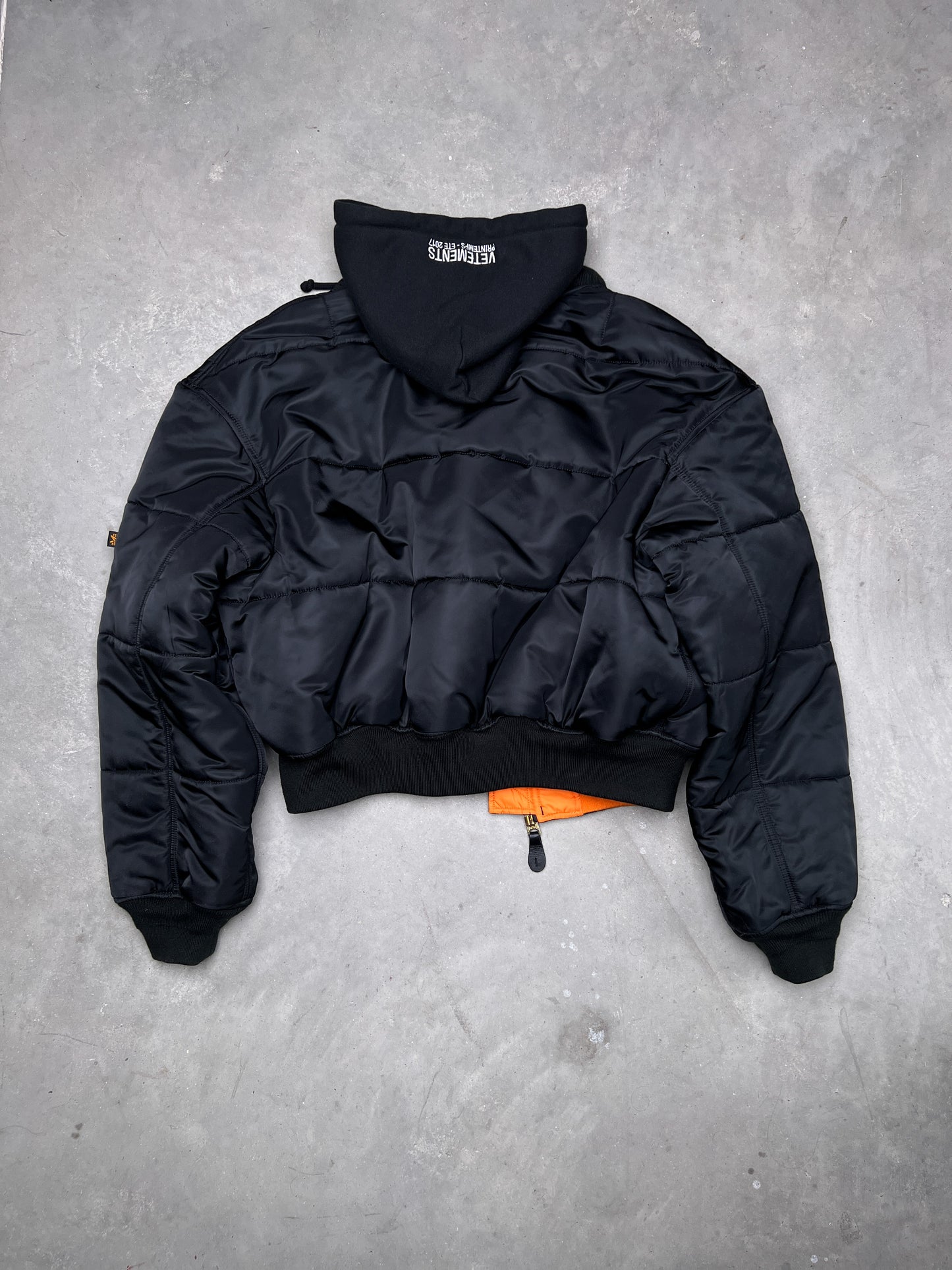 VETEMENTS SS17 x Alpha Industries Reversible Hooded Bomber Jacket
