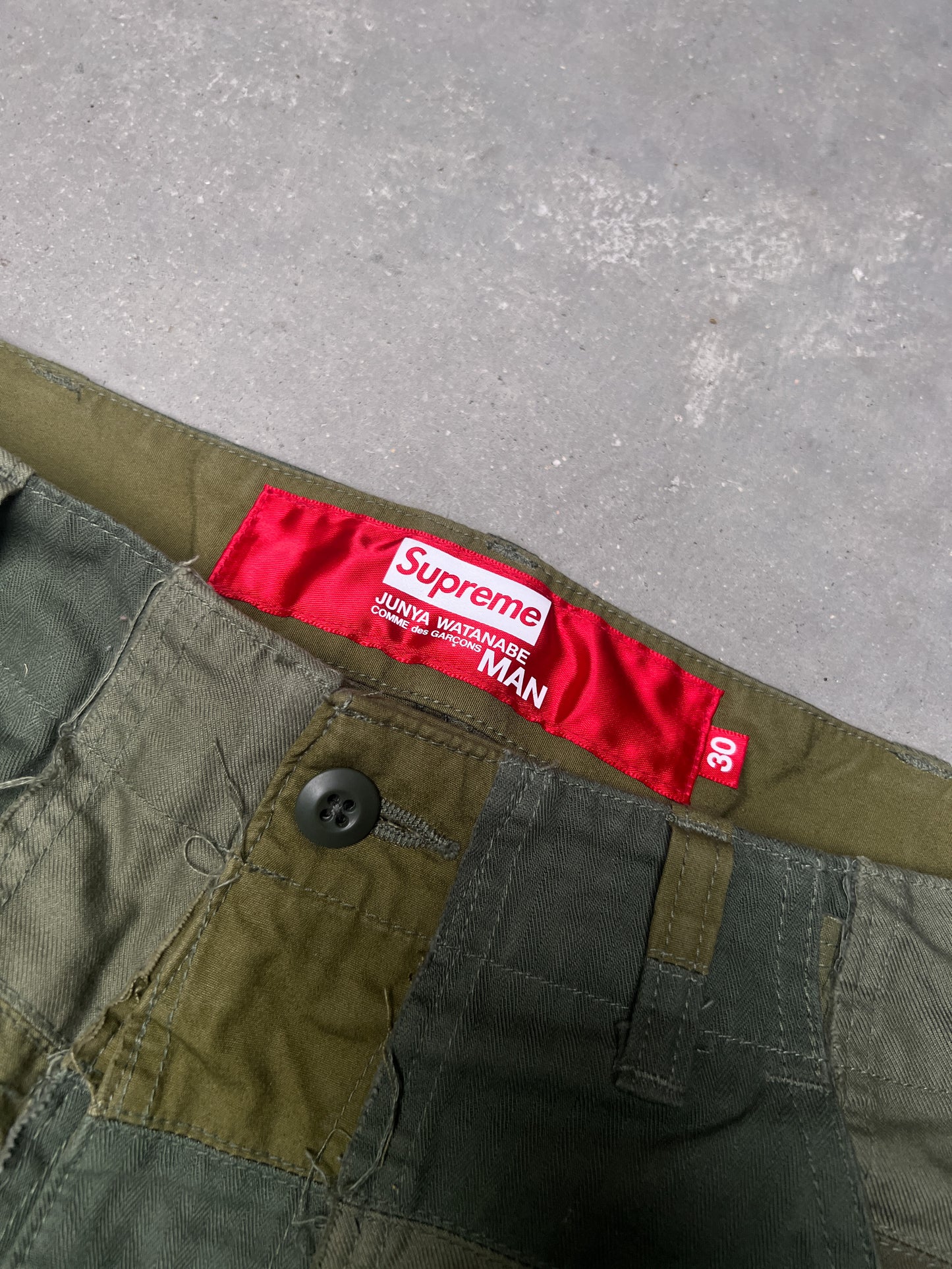Supreme JUNYA WATANABE CDG MAN Patchwork Cargo Pant Olive Green