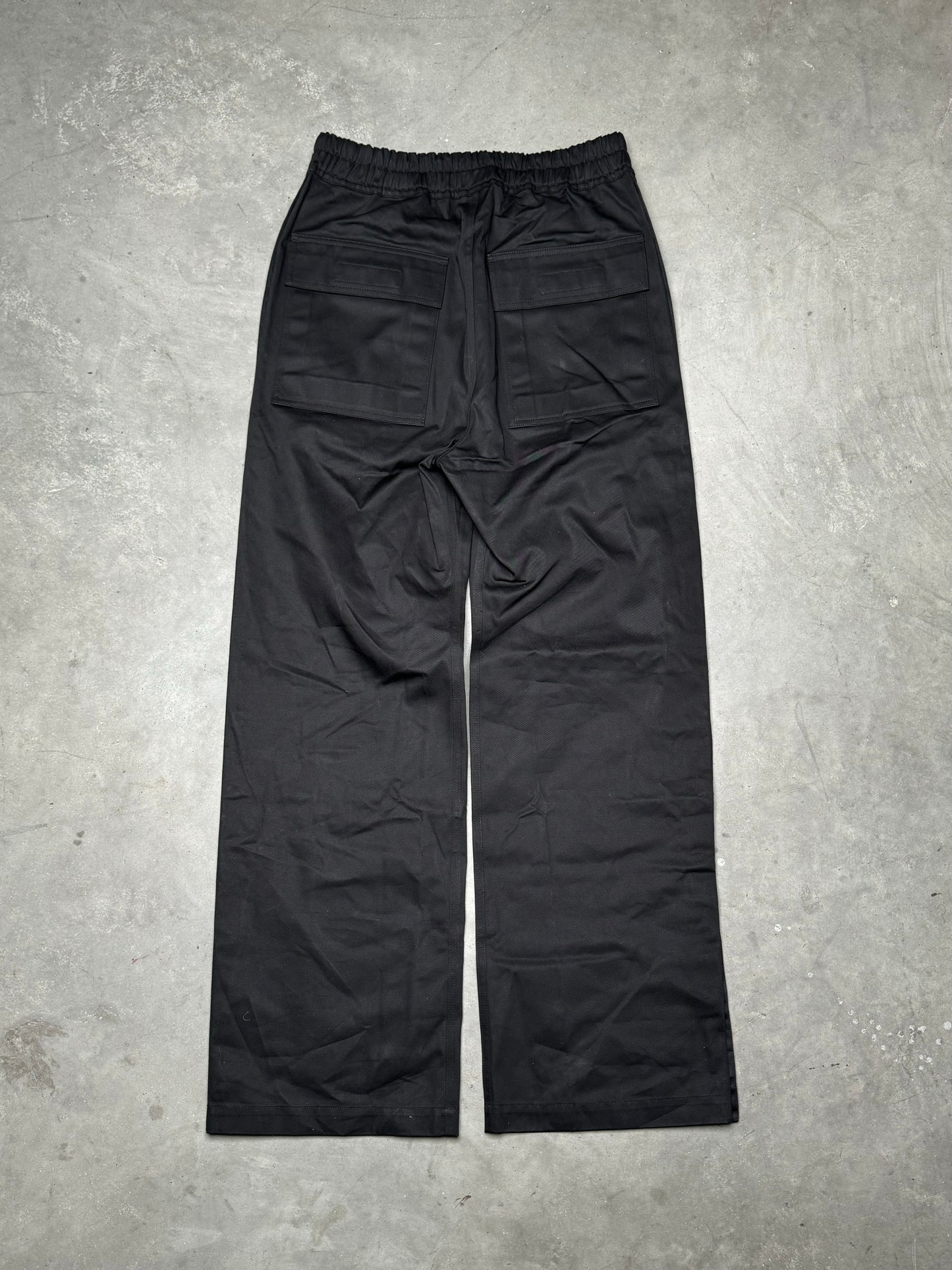 Rick Owens DRKSHDW FW23 LUXOR Pusher Cotton Twill Black Pants Black
