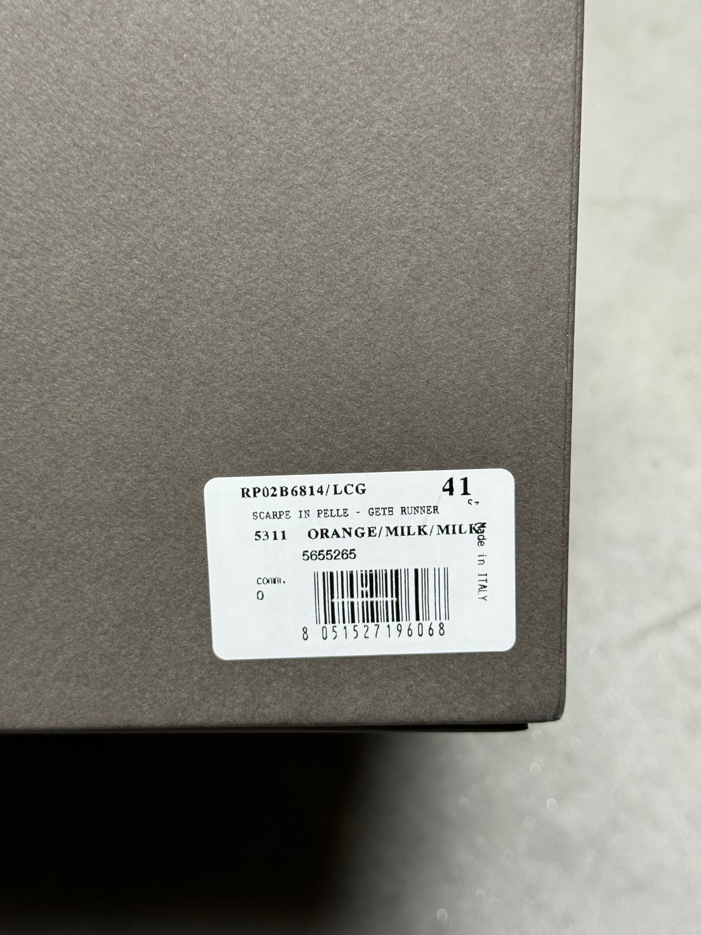 Rick Owens 1 OF 1 SAMPLE Geth Runner Orange Milk