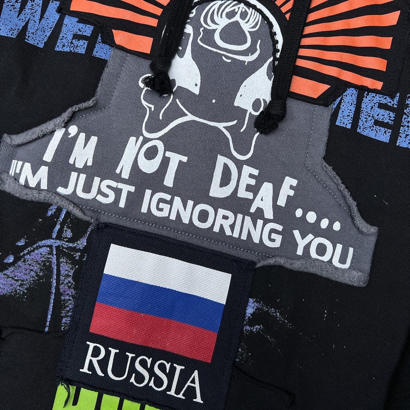 VETEMENTS FW18 Russia Patchwork Hoodie