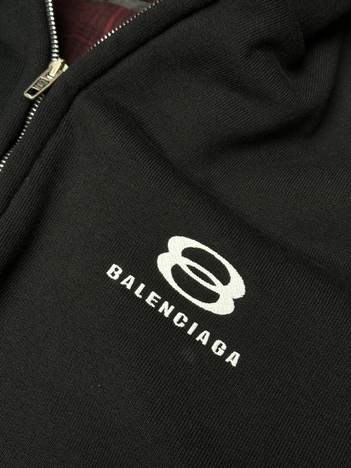 Balenciaga Unity Sports Layered Zip Up Hoodie Black