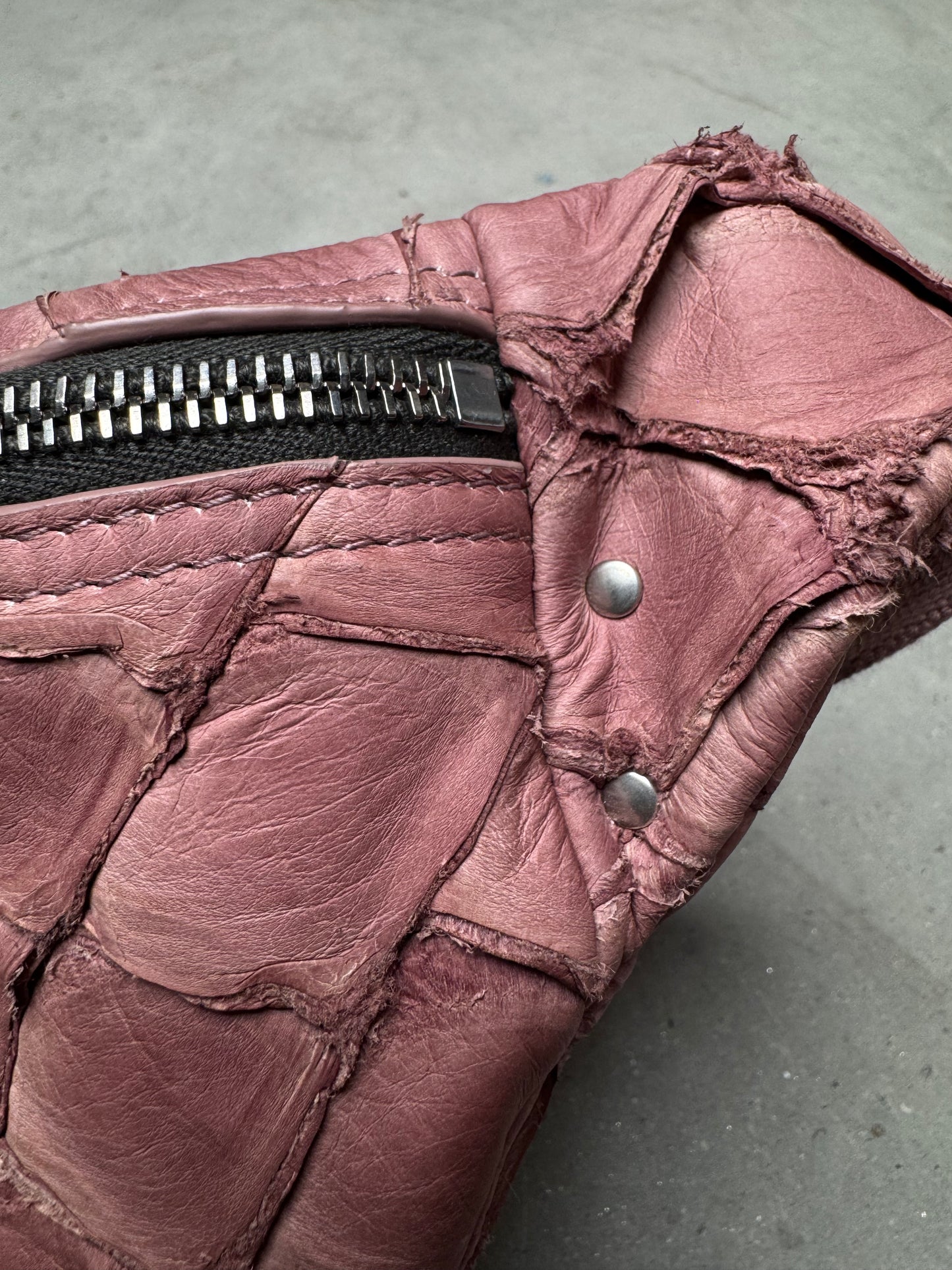 Rick Owens 1 OF 1 Pirarucu Fish Leather Waist Bag Dusty Pink
