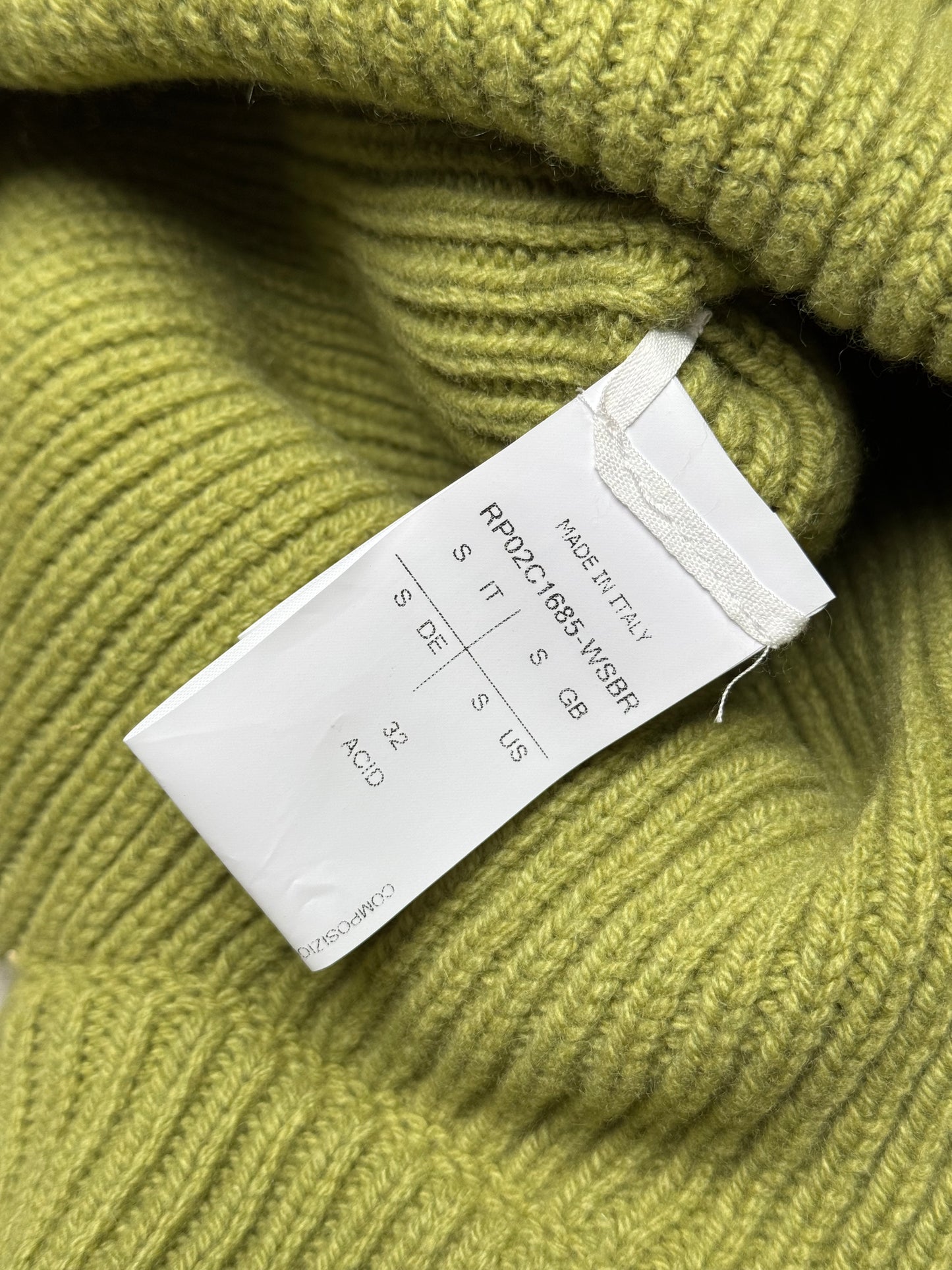 Rick Owens SAMPLE FW23 LUXOR Banana Knit Acid Green