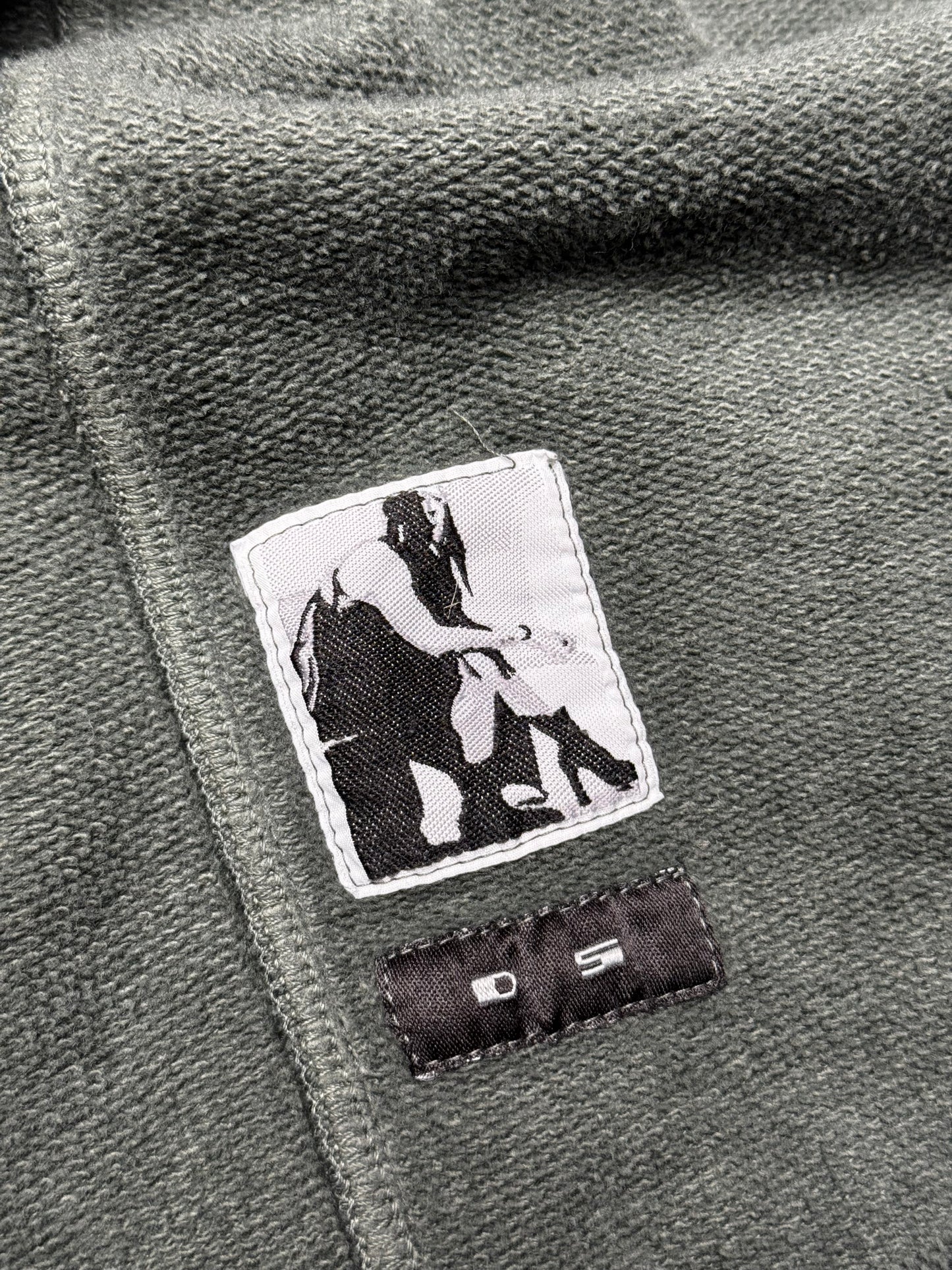 Rick Owens DRKSHDW Asymmetric Zip Up Hoodie Green