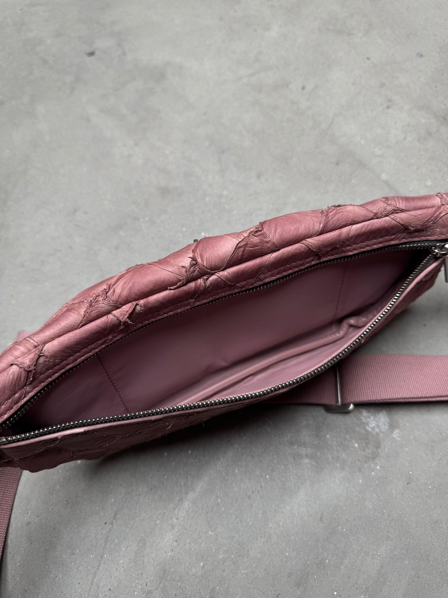 Rick Owens 1 OF 1 Pirarucu Fish Leather Waist Bag Dusty Pink