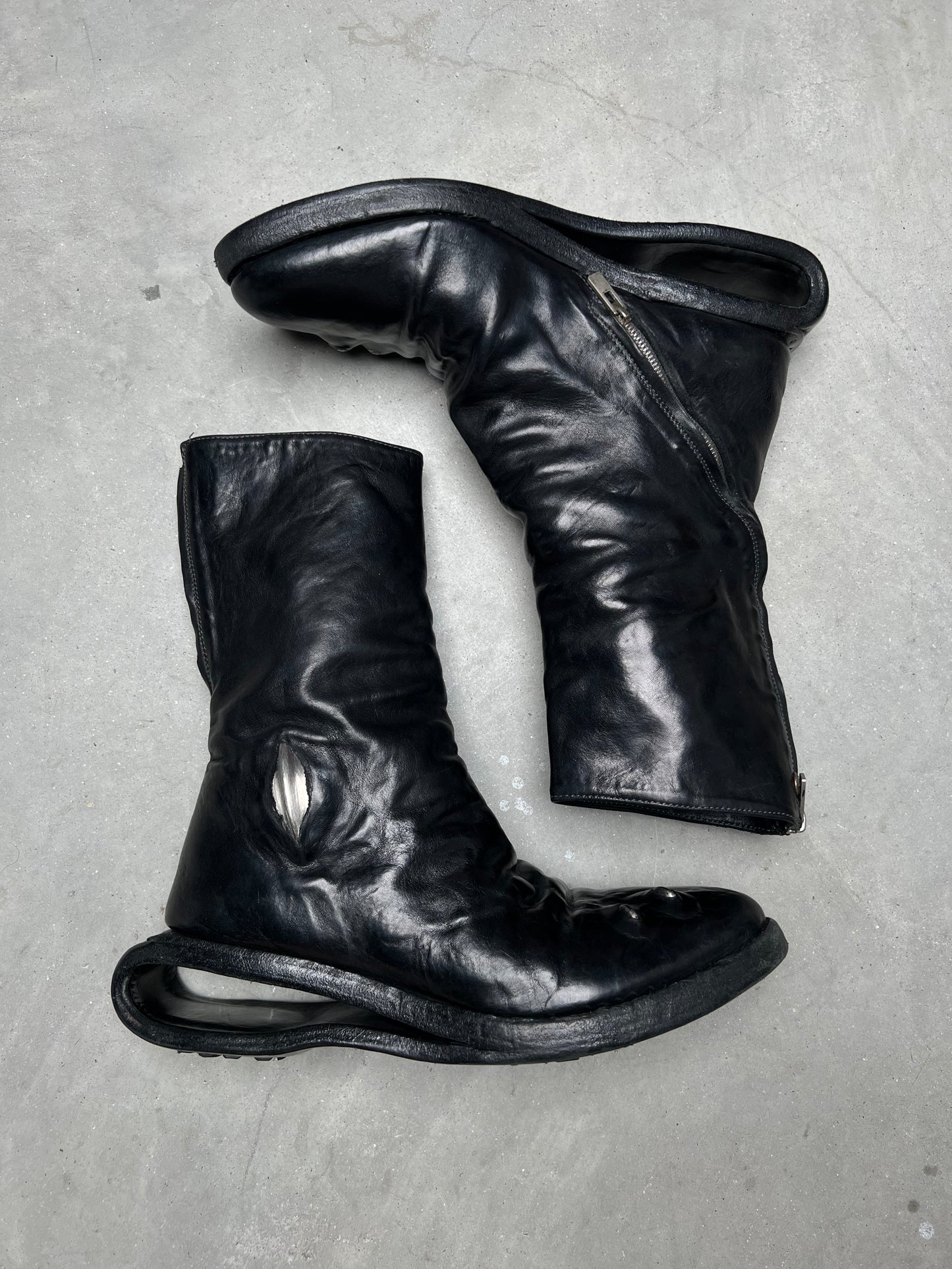 Carol Christian Poell Tornado Zip U-Sole Prosthetic Boots AM/2693P-IN CORS-PTC/010