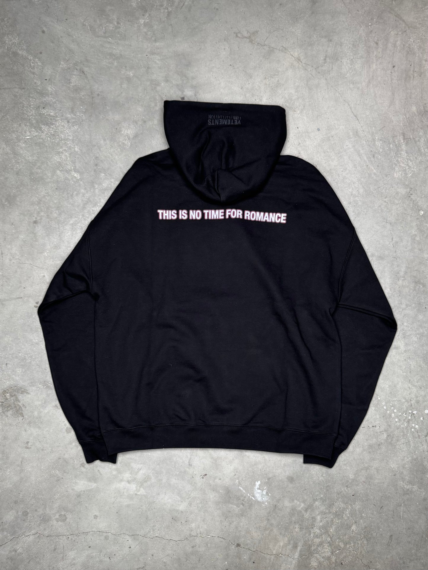 VETEMENTS Cupid No Time For Romance Hoodie Black