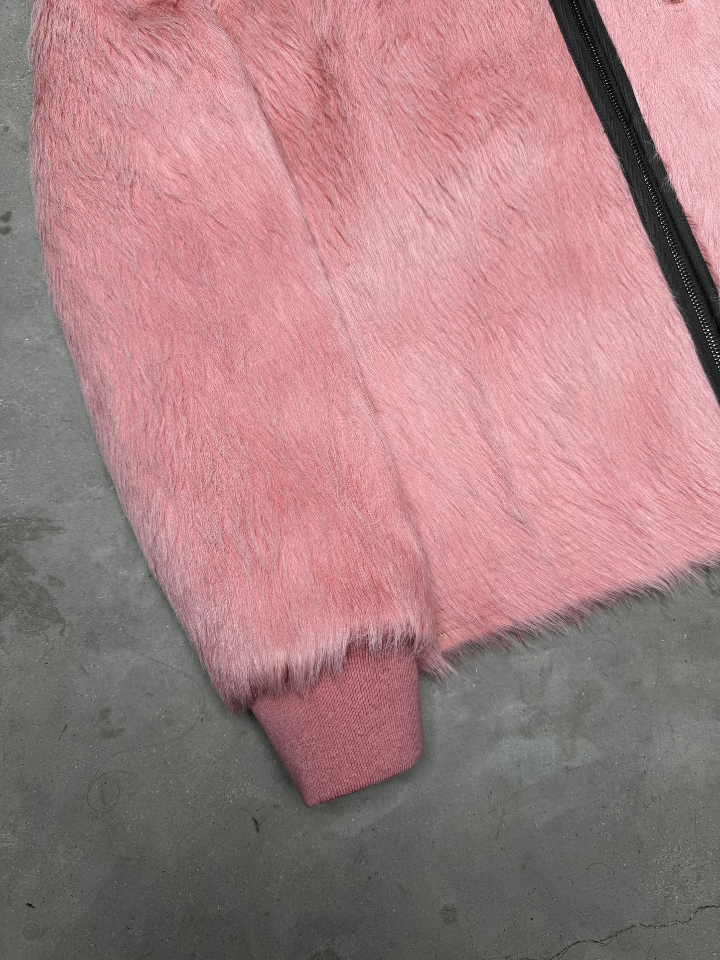 Rick Owens FW22 STROBE Pony Hair Gimp Jacket Dirty Pink