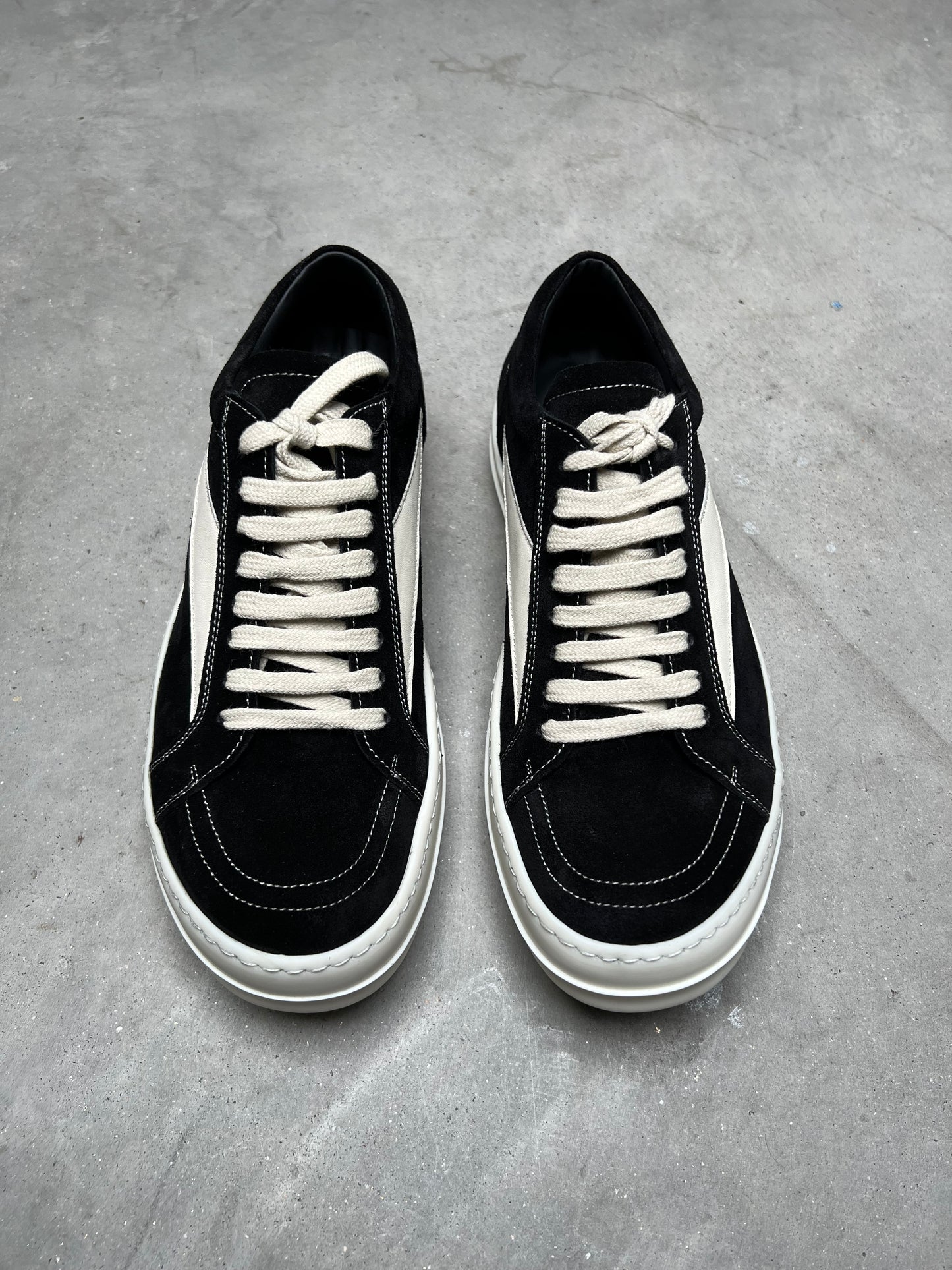 Rick Owens SS23 EDFU Vintage Sneaks Black Suede