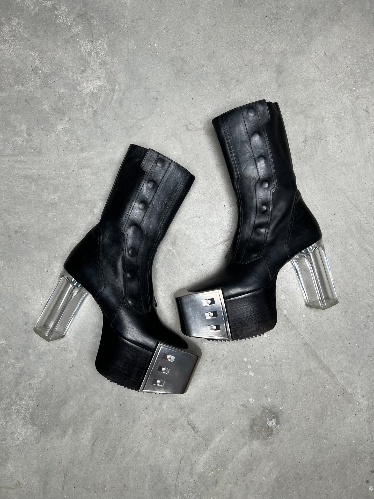 Rick Owens FW20 PERFORMA Biker Platform Kiss Boots