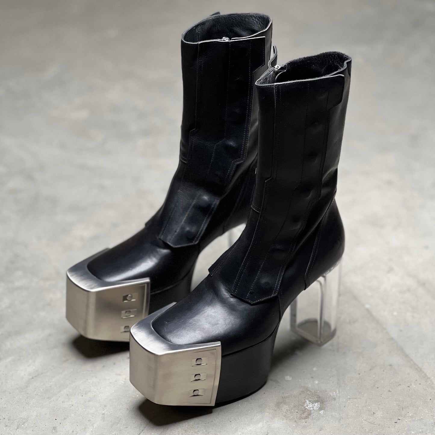 Rick Owens FW20 PERFORMA Biker Platform Kiss Boots