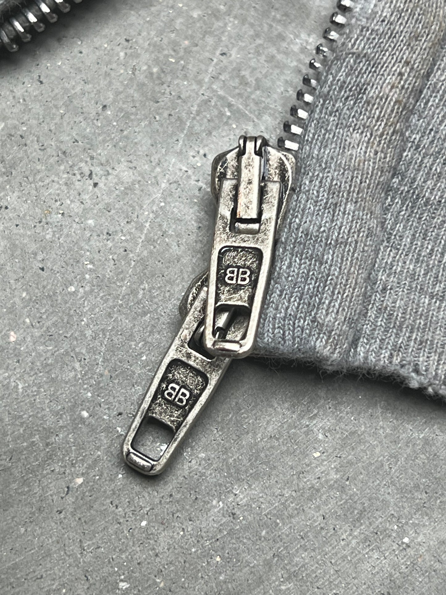 Balenciaga Graffiti Skater Crest Zip Up Hoodie Grey