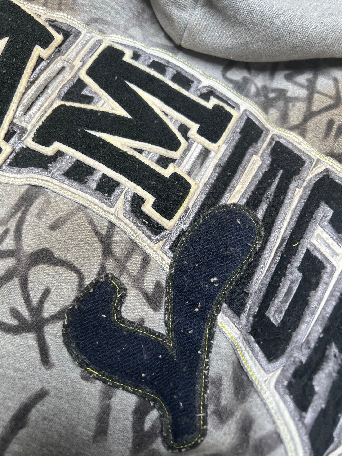Balenciaga Graffiti Skater Crest Zip Up Hoodie Grey
